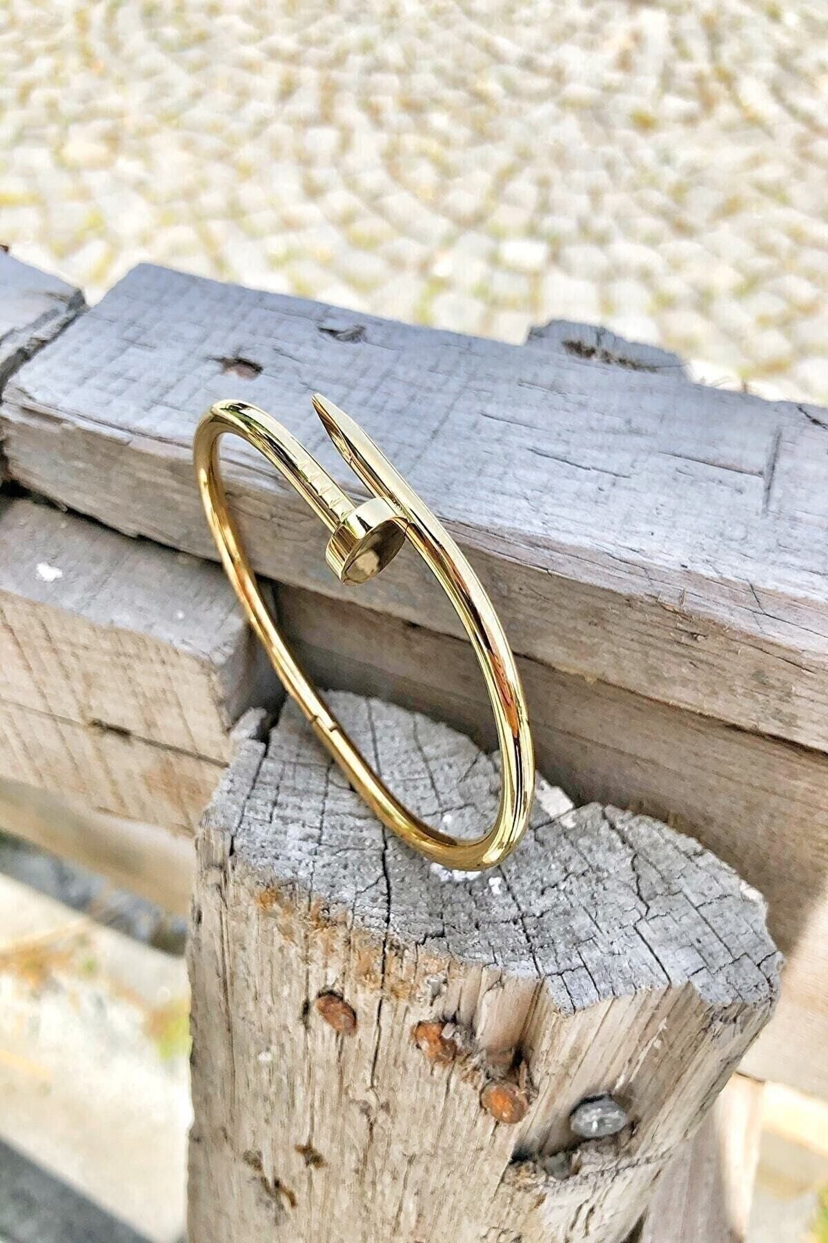 JEWELRY Kadın Altın Kaplama Model Çivi Bileklik