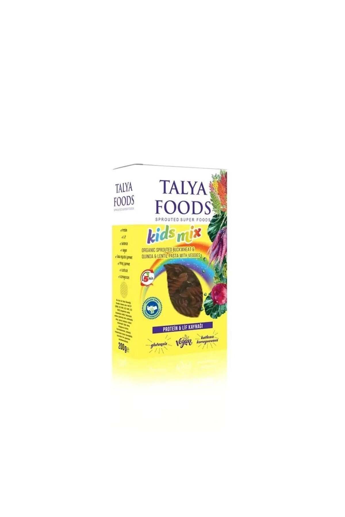 TALYA FOODS Filizlenmiş Karışık Sebzeli Çocuk Makarnası 200gr