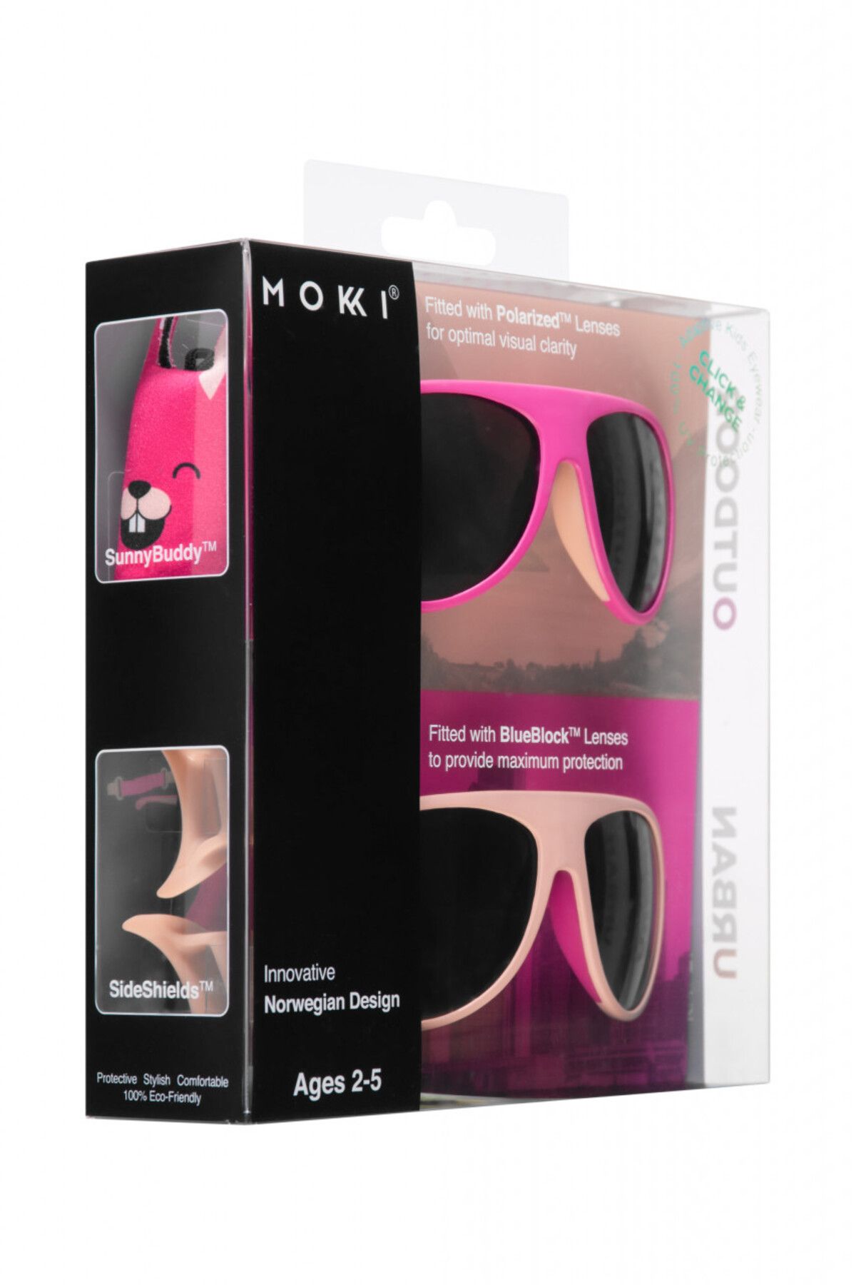 OEM-MOKKI Click & Change Kindersonnenbrille, UV-Schutz, rosa, 2-5 Jahre, 2er-Set 5