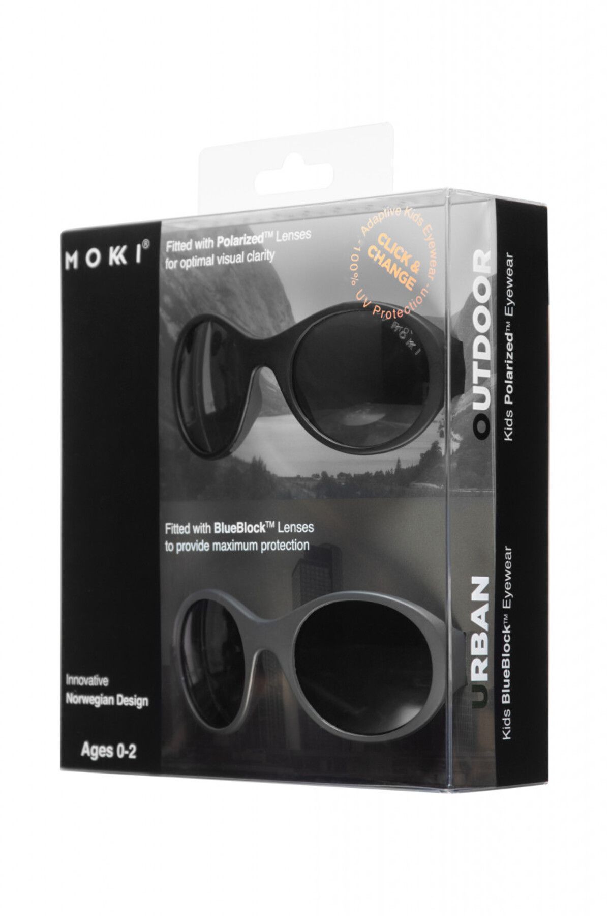 OEM-MOKKI Click & Change Kindersonnenbrille, UV-Schutz, Schwarz, 0-2 Jahre, 2er-Set 2