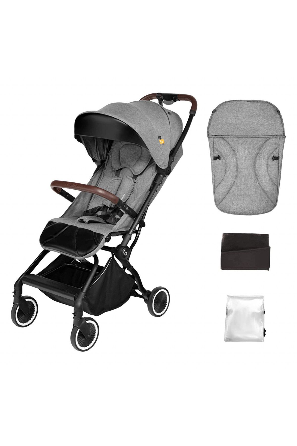 OEM-Carucior sport pliabil Skiddou Espoo+ Evening Shadow, ultracompact pentru calatorii, Gri inchis 1