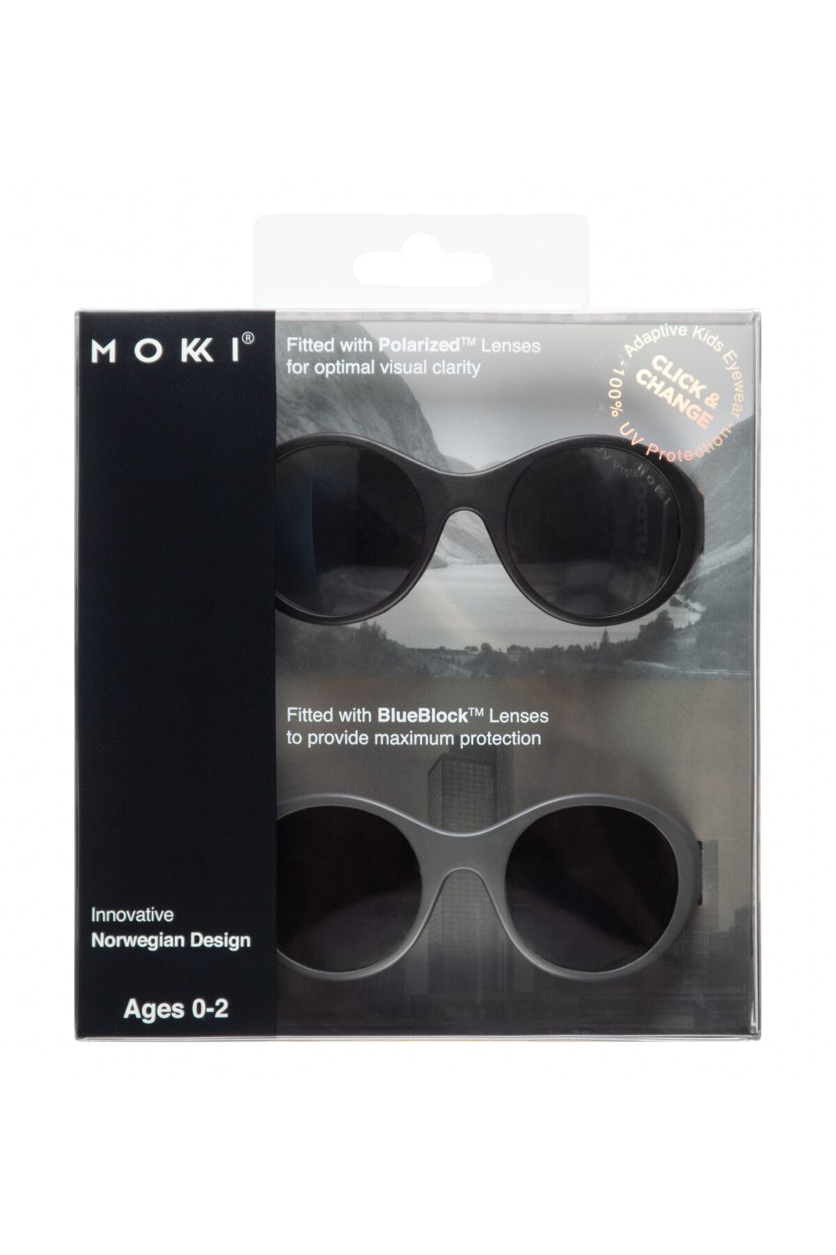 OEM-MOKKI Click & Change Kindersonnenbrille, UV-Schutz, Schwarz, 0-2 Jahre, 2er-Set 4