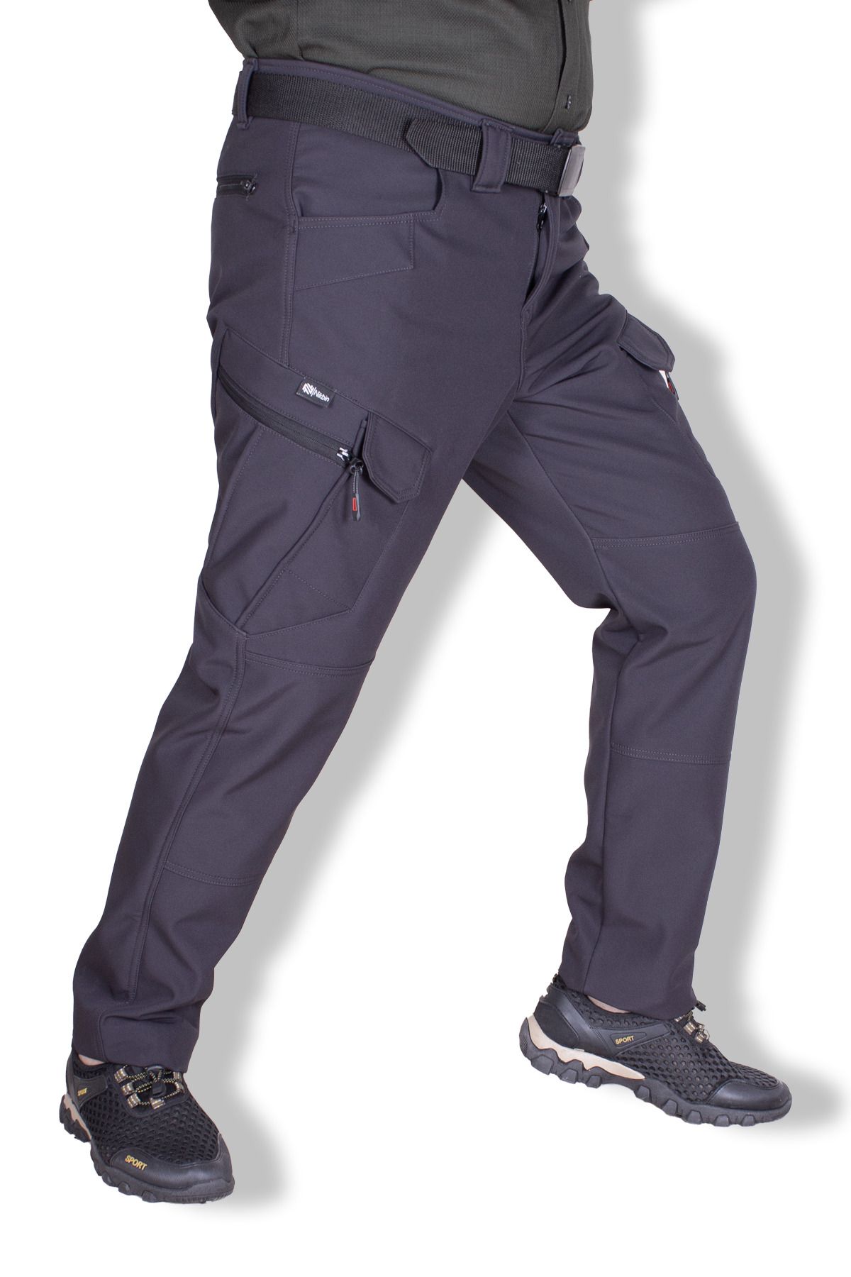 Nikbin Taktik Outdoor Pantolon Softshell Içi Polarlı Su, Rüzgar Geçirmez (KIŞLIK) -antrasit