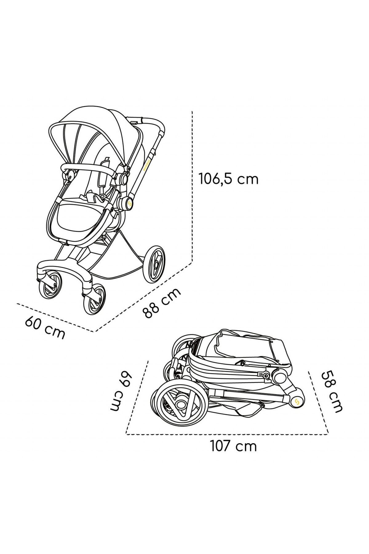 OEM-Carucior transformabil 2 in 1 Skiddou Nasjo Onyx, Negru 3