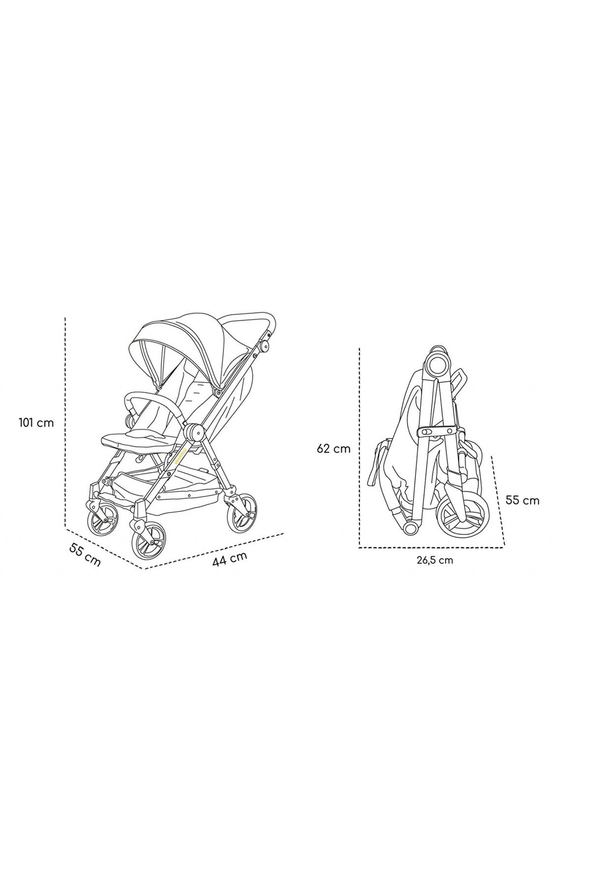 OEM-Carucior sport pliabil Skiddou Mell Normandic dream, ultracompact pentru calatorii, Gri deschis 6