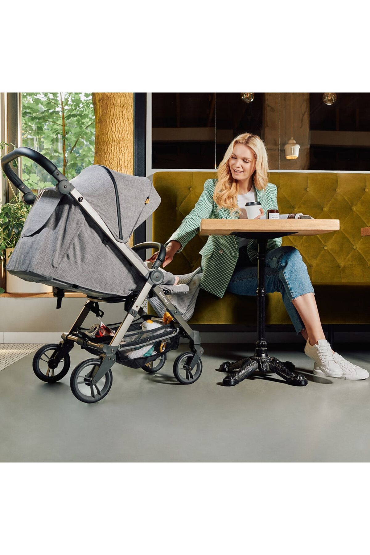 OEM-Carucior sport pliabil Skiddou Mell Normandic dream, ultracompact pentru calatorii, Gri deschis 2