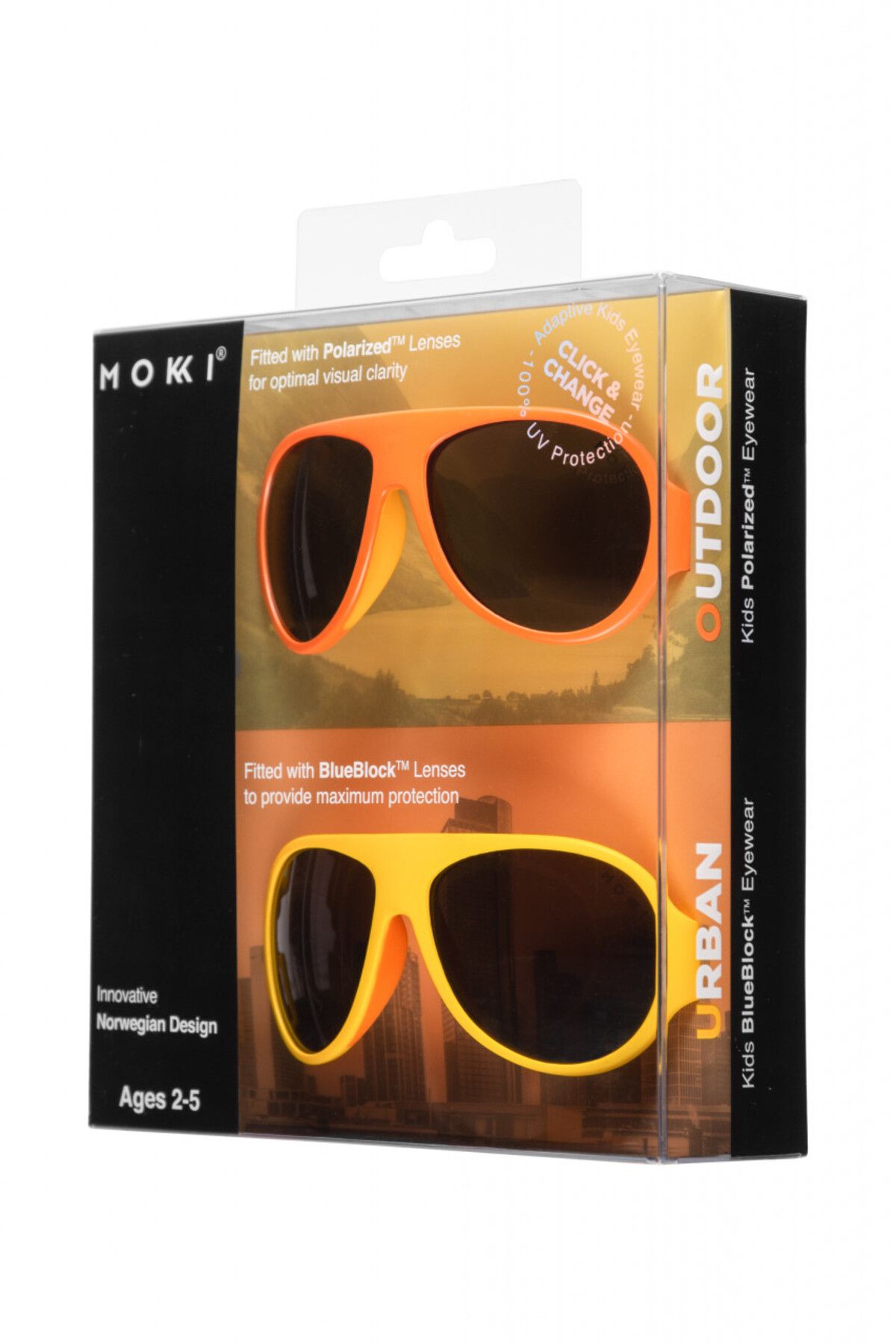 OEM-MOKKI Click & Change Kindersonnenbrille, UV-Schutz, gelb, 2-5 Jahre, 2er-Set 2