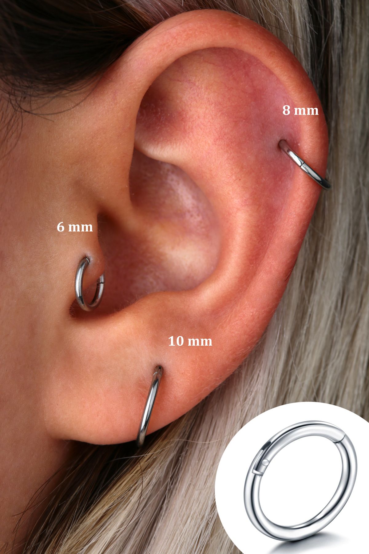 VLM AKSESUAR Cerrahi Çelik Tragus, Helix, Rook, Lobe, Septum Piercing