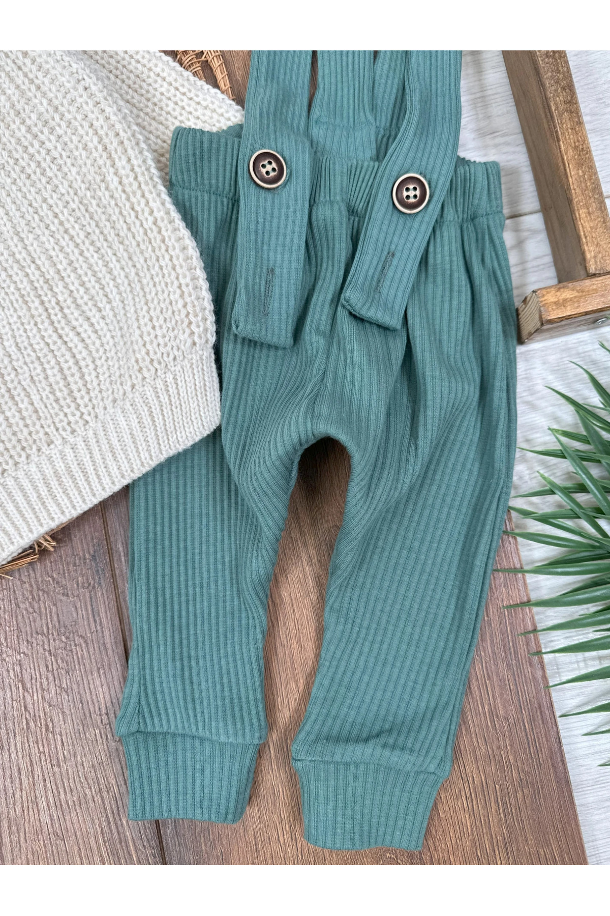 tiwitibaby Oversize Triko Kazak Kaşkorse Esnek Salopet Bereli Unisex Salopet Bebek Takım fotoğrafı 3 (önizleme)