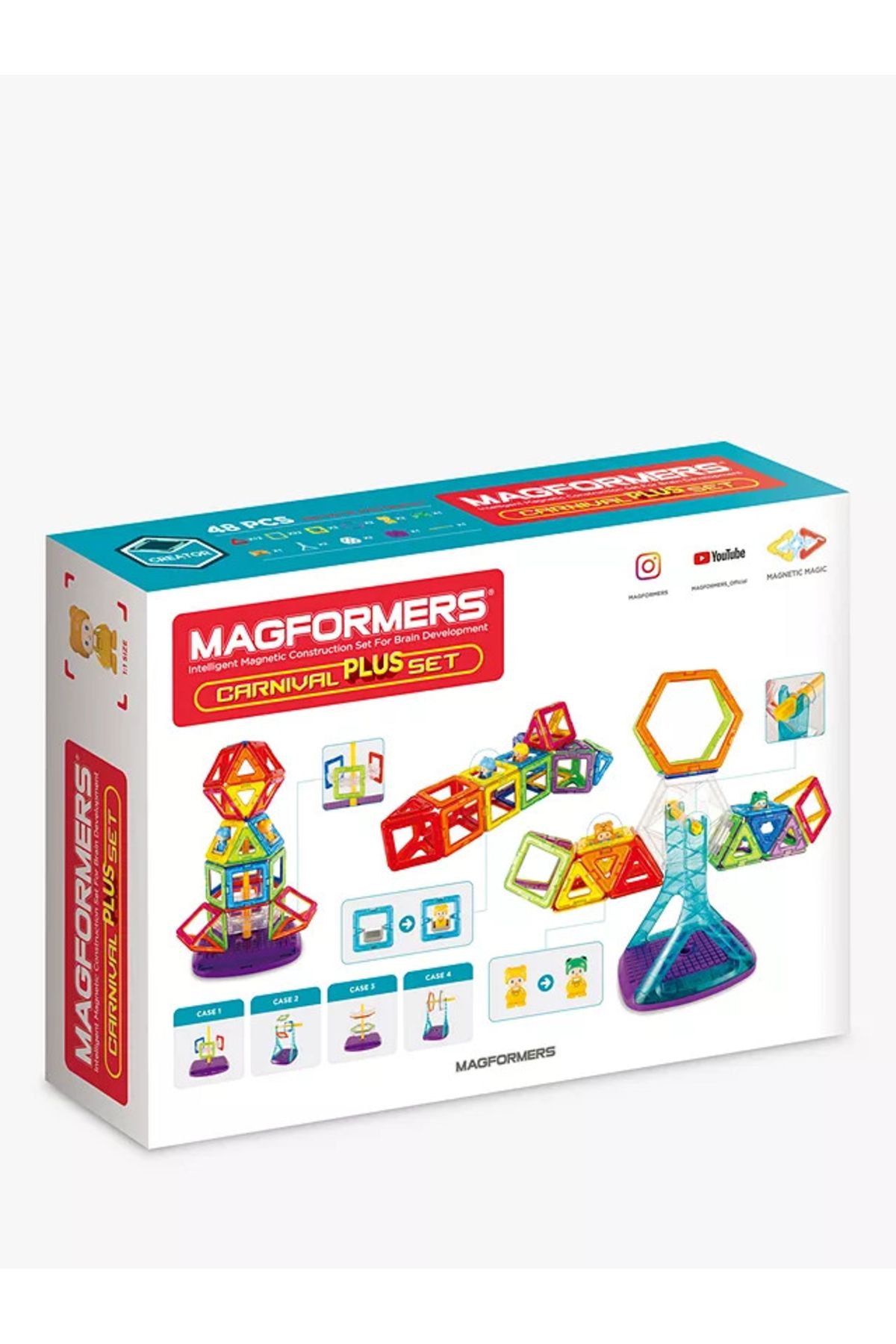 Clicstoys Set magnetic de construit Magformers Carnival Plus 48 piese Trendyol