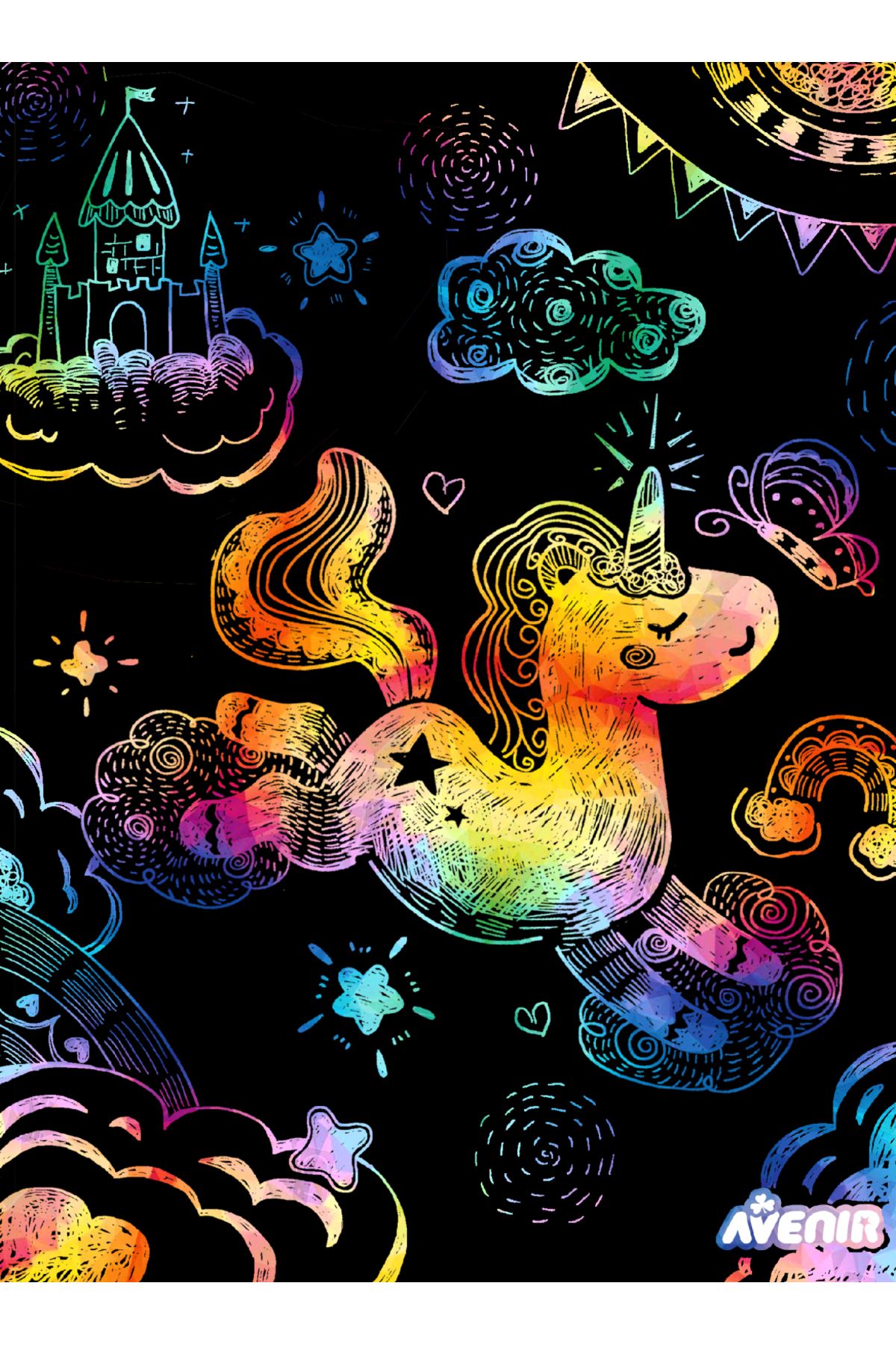 AVENİR-Scraper set with stencils - Unicorns 4