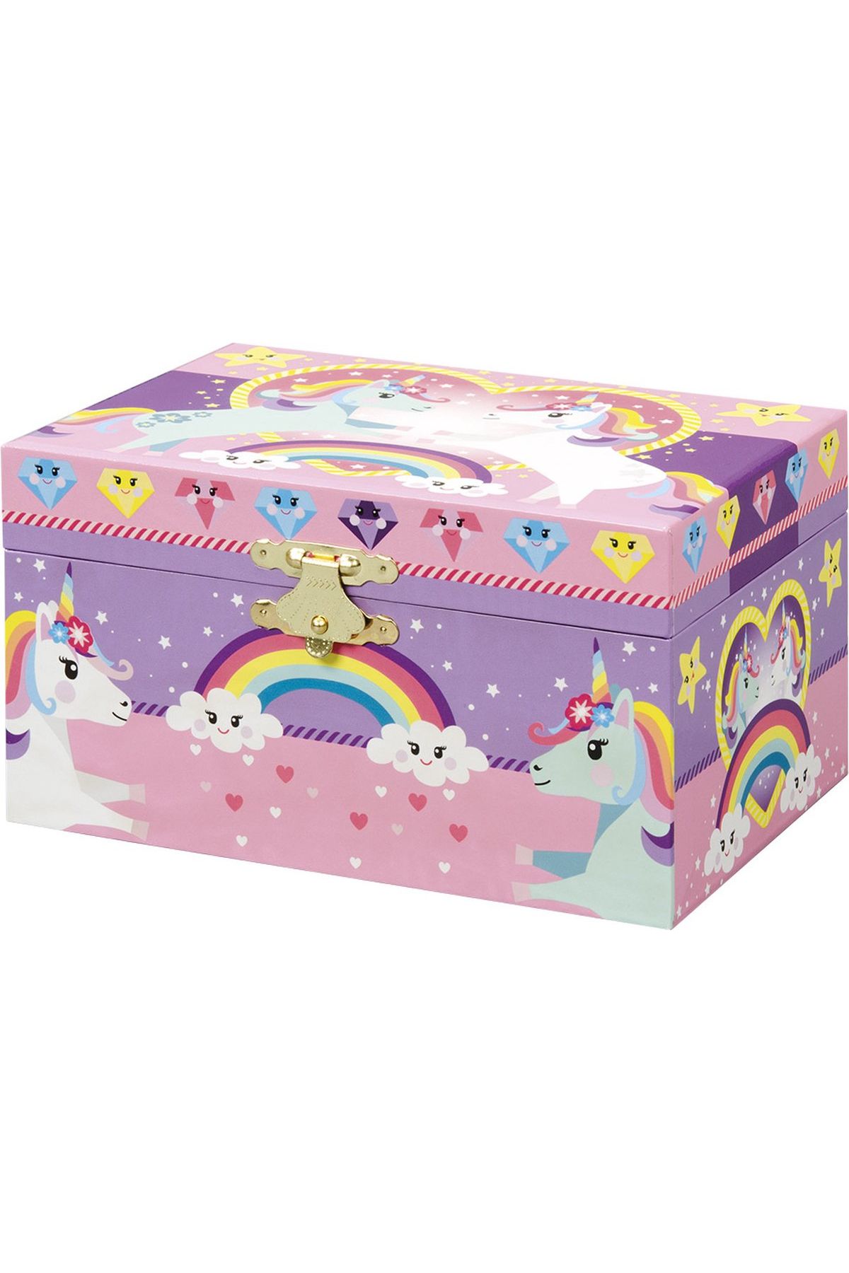 Totum-Cutie muzicala pentru bijuterii cu figurina unicorn si oglinda 3