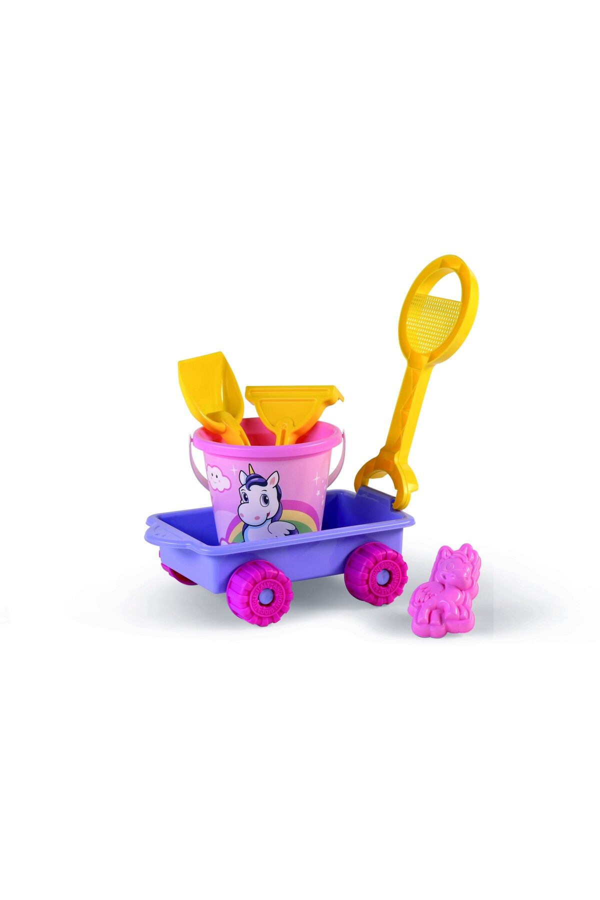 Androni Giocattoli Carucior Unicorn Cu Unelte Pentru Apa Si Nisip Si Galetusa Incluse - One Size