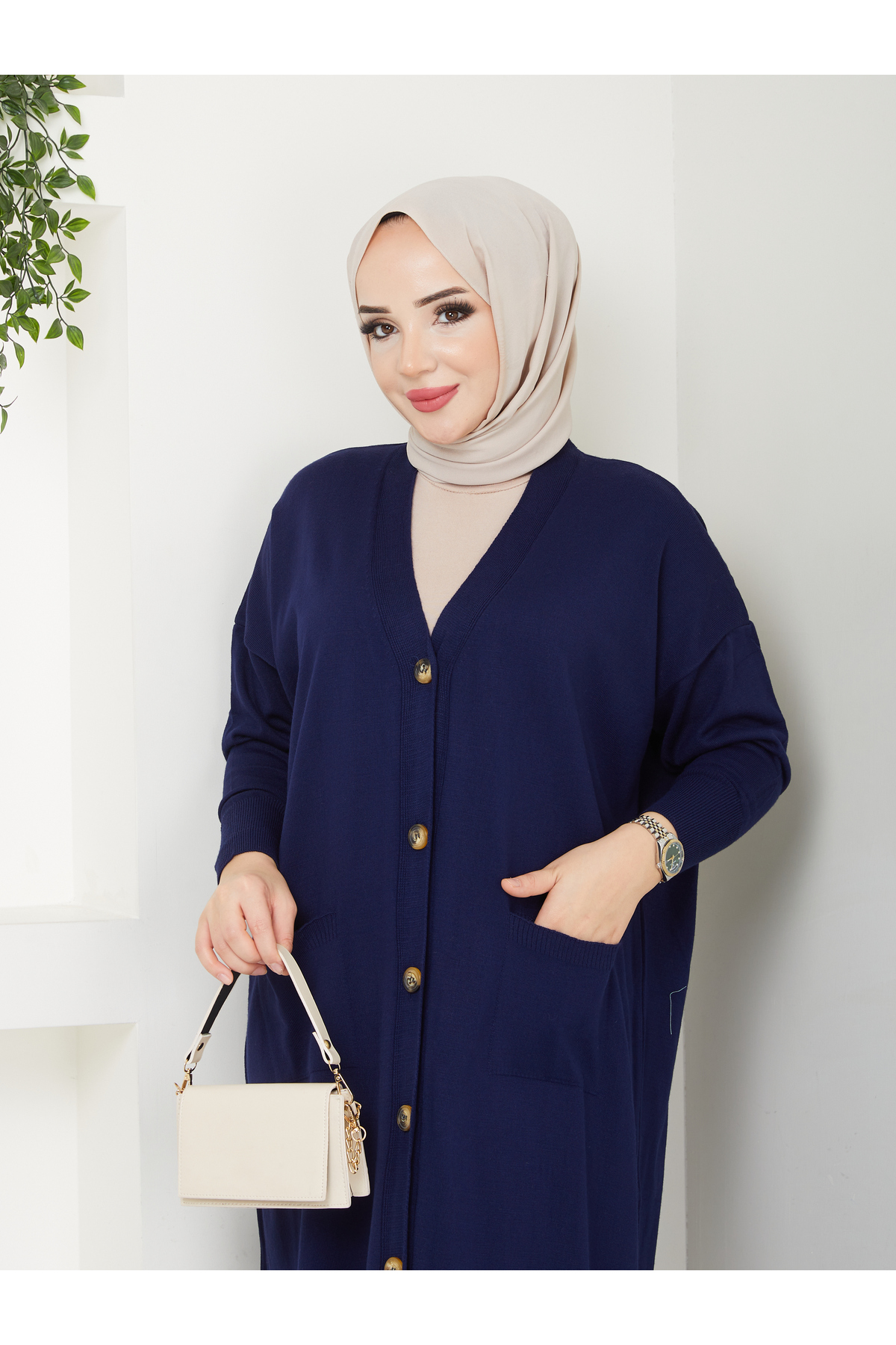 MODAMÜNASİP  Harika Yumuşacık Hafif Yarasa Kol Triko Hırka - Görsel 5