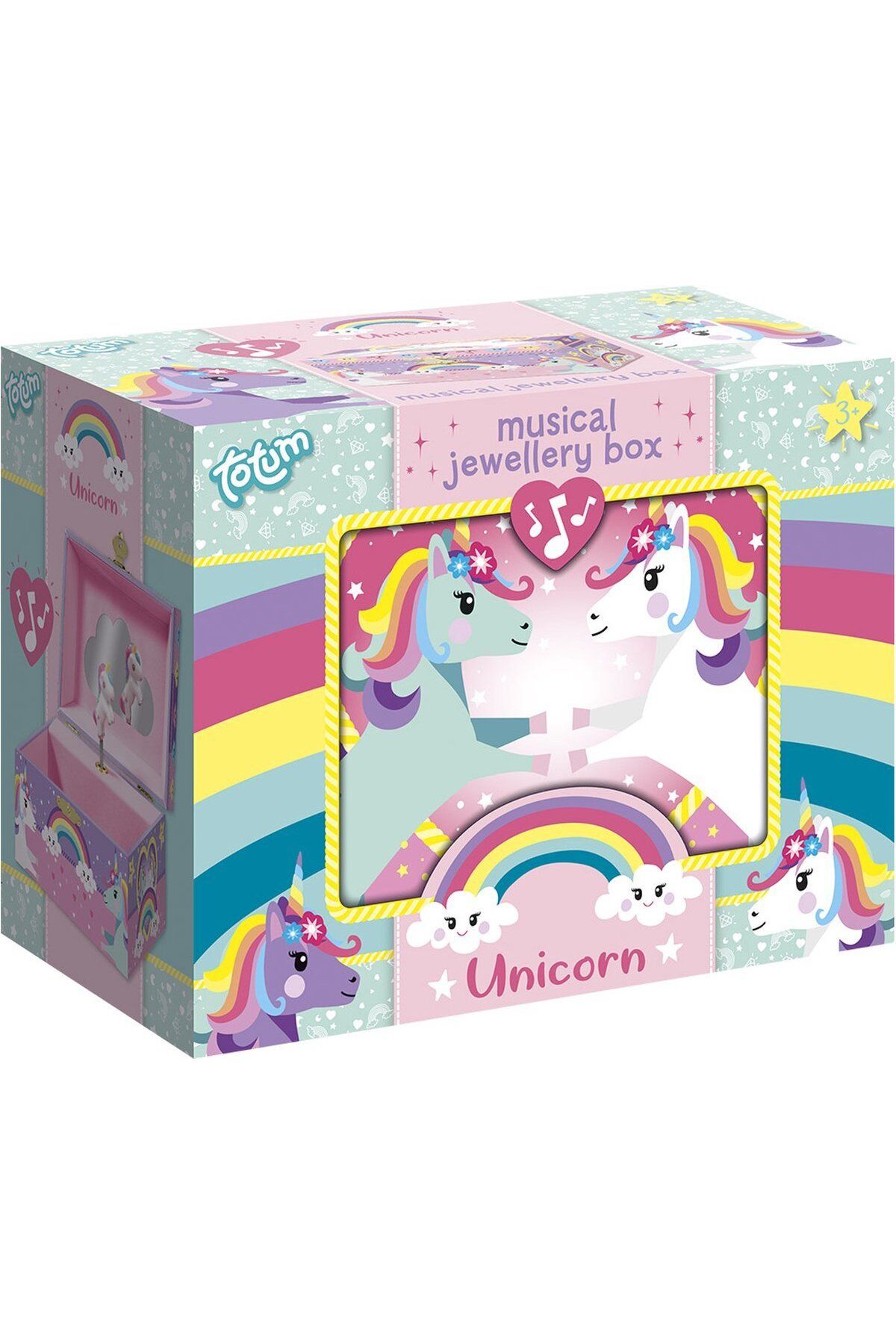 Totum-Cutie muzicala pentru bijuterii cu figurina unicorn si oglinda 2