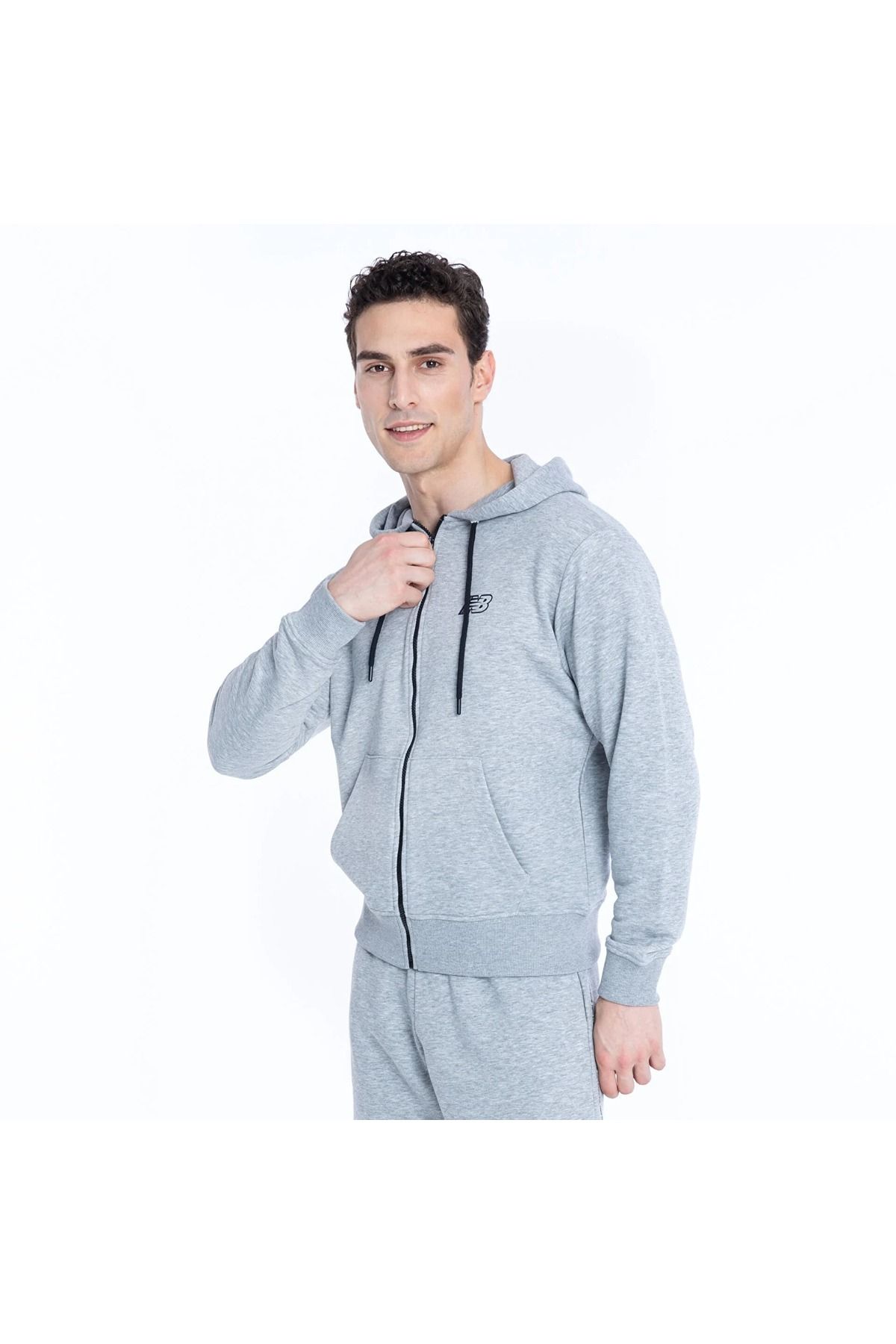 New Balance-Men's Lifestyle Nb Hooded Sweatshirt - Gray Mnh1318-ag 4