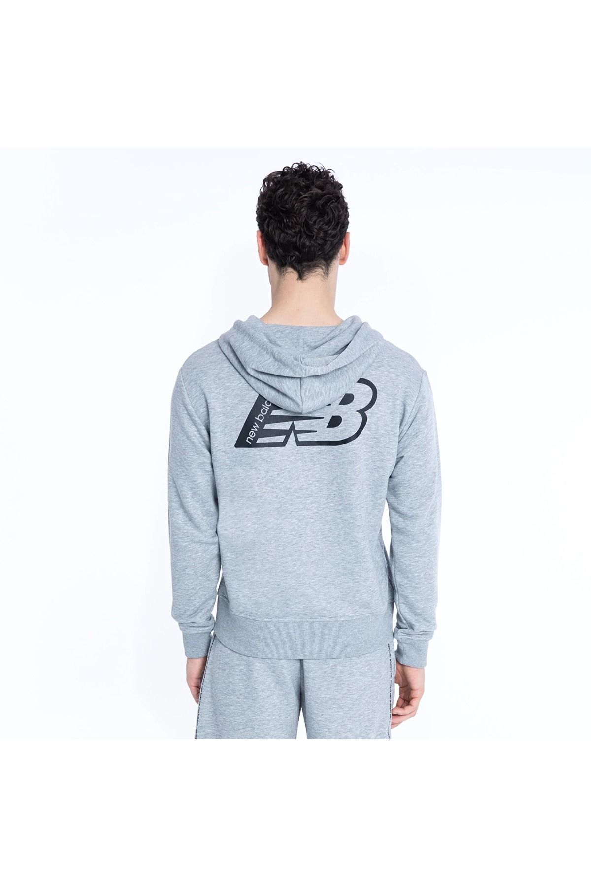 New Balance-Men's Lifestyle Nb Hooded Sweatshirt - Gray Mnh1318-ag 3