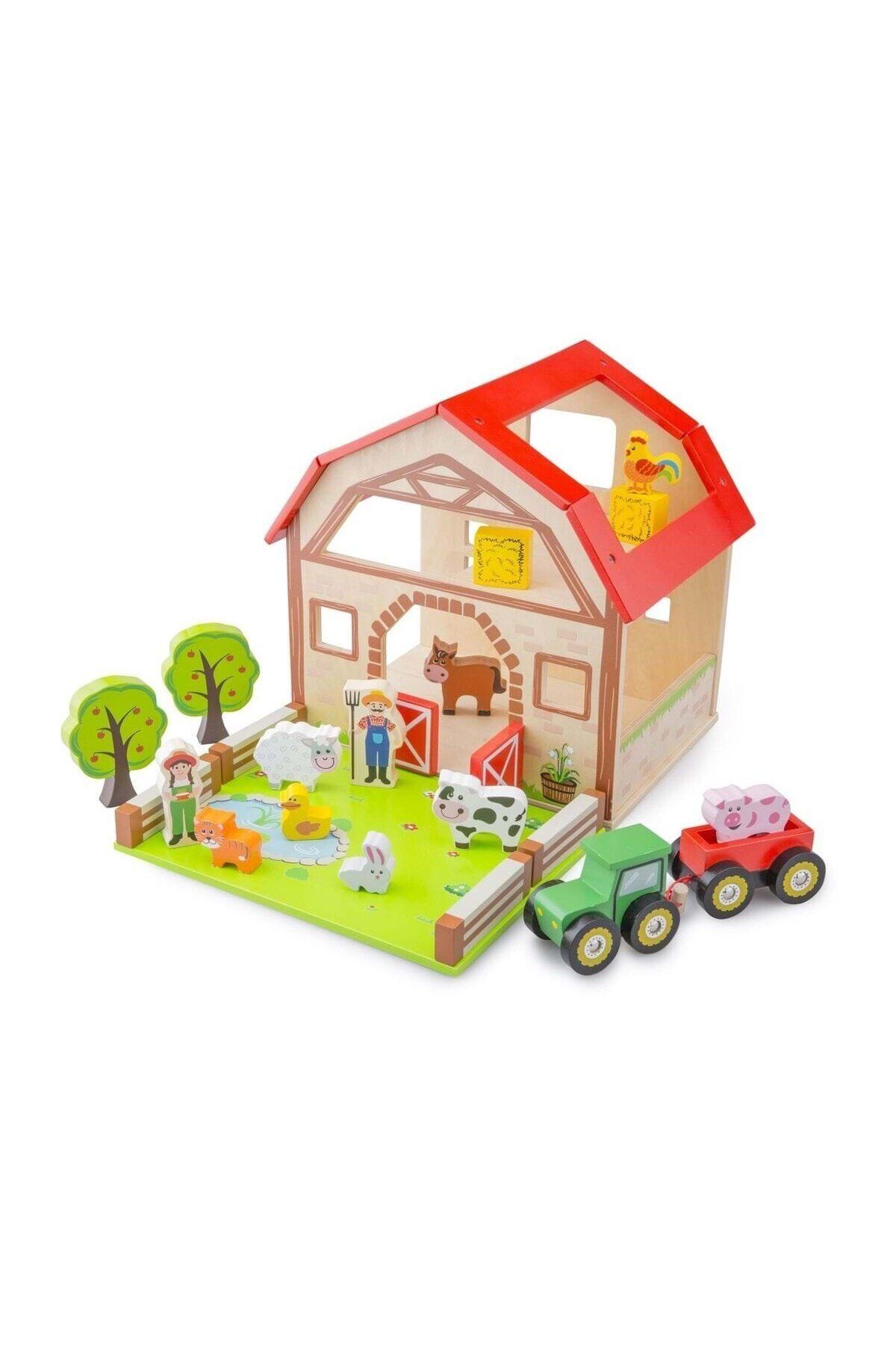 New Classic Toys Set Ferma Joc De Rol - Hambar Cu Figurine Din Lemn - One Size