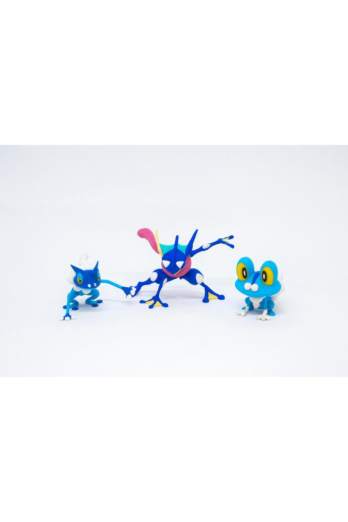 BloomLab Froakie - Frogadier - Greninja Pokemon 3D Model Evrim 3lü