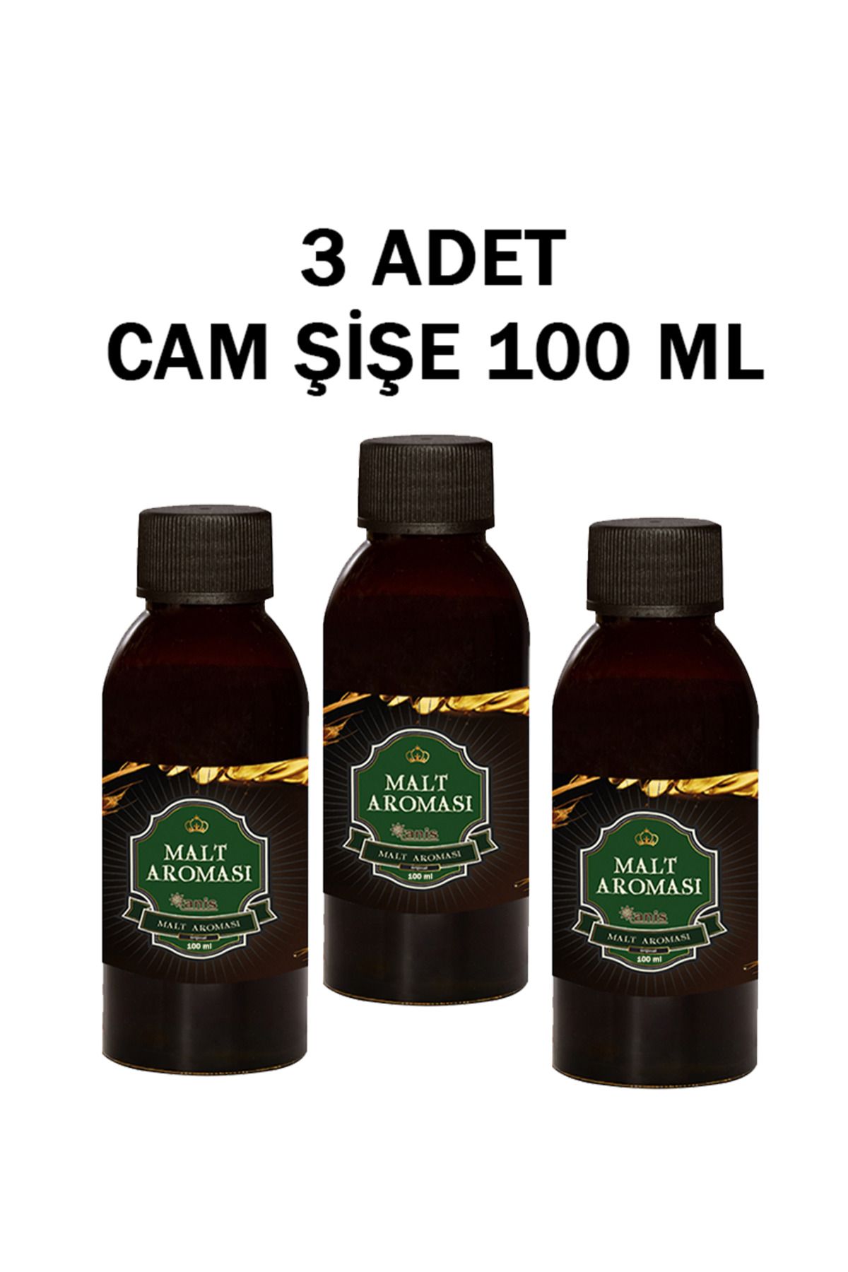 Anis Yeşil Malt Aroma Verici - 100 ML Cam Şişe | 3 ADET