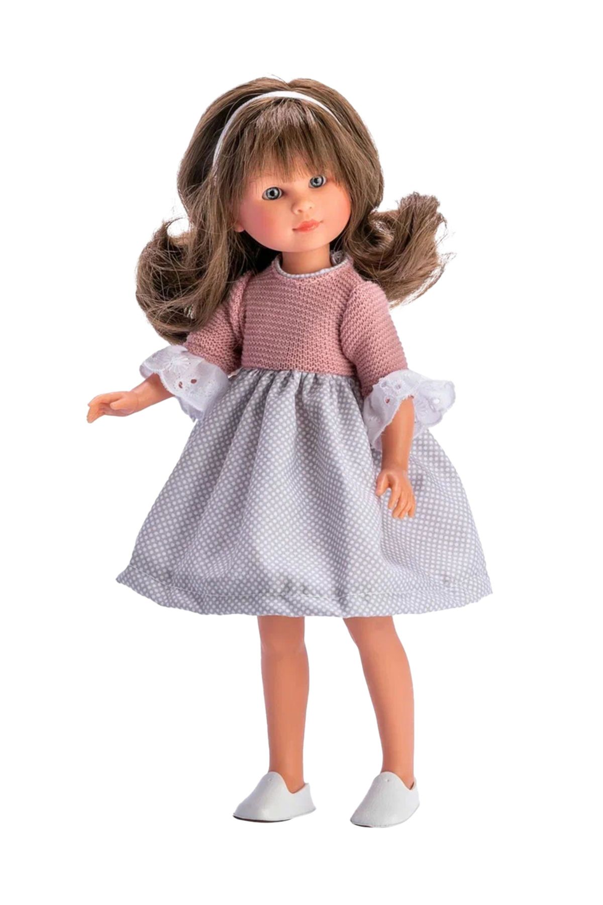 Asivil S.L. Papusa Celia Cu Rochita Gri Cu Roz 30cm - One Size