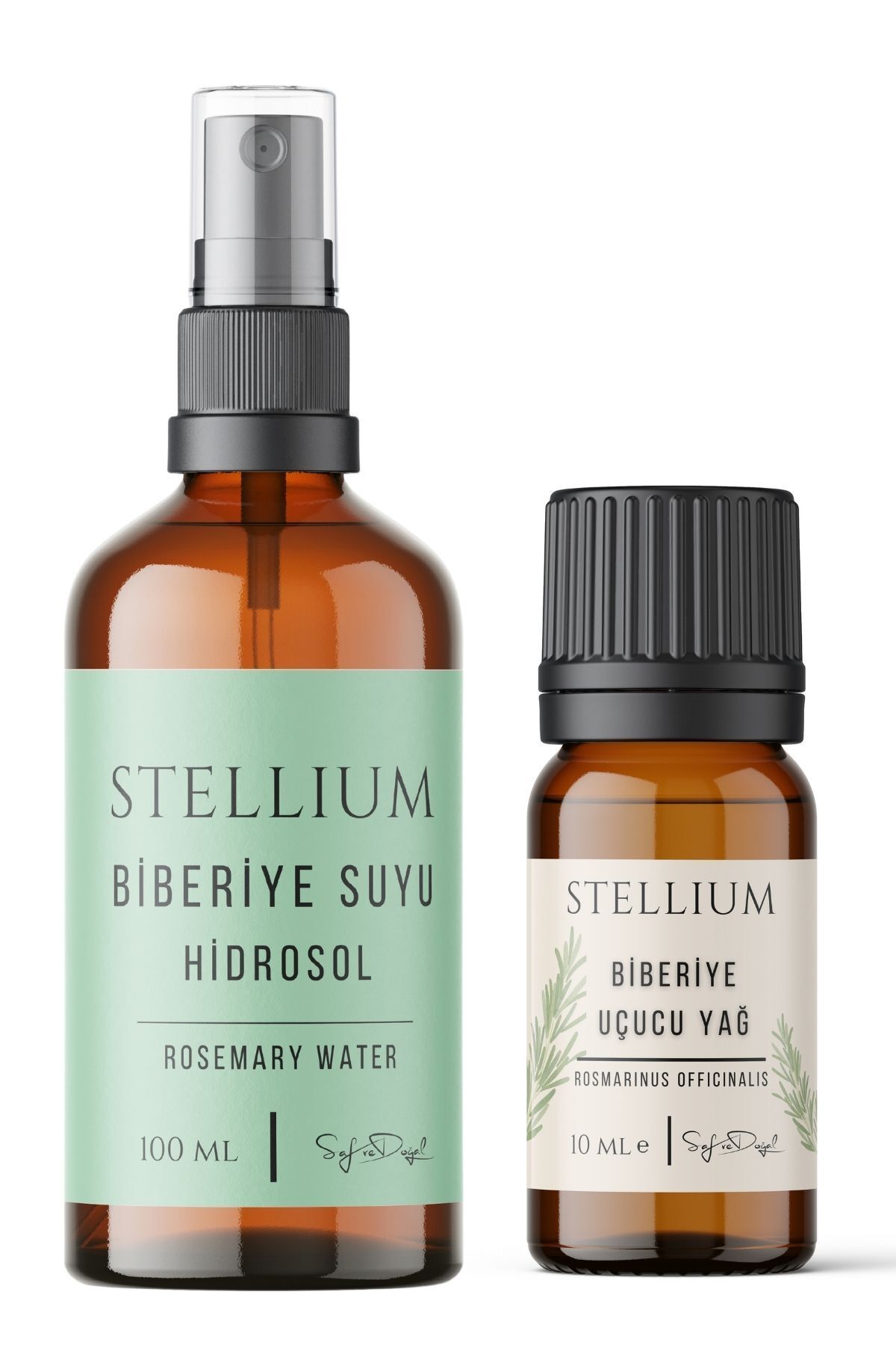 STELLIUM Biberiye Suyu Hidrosol 100 ml ve Biberiye Uçucu Yağı Set-Saf ve Doğal