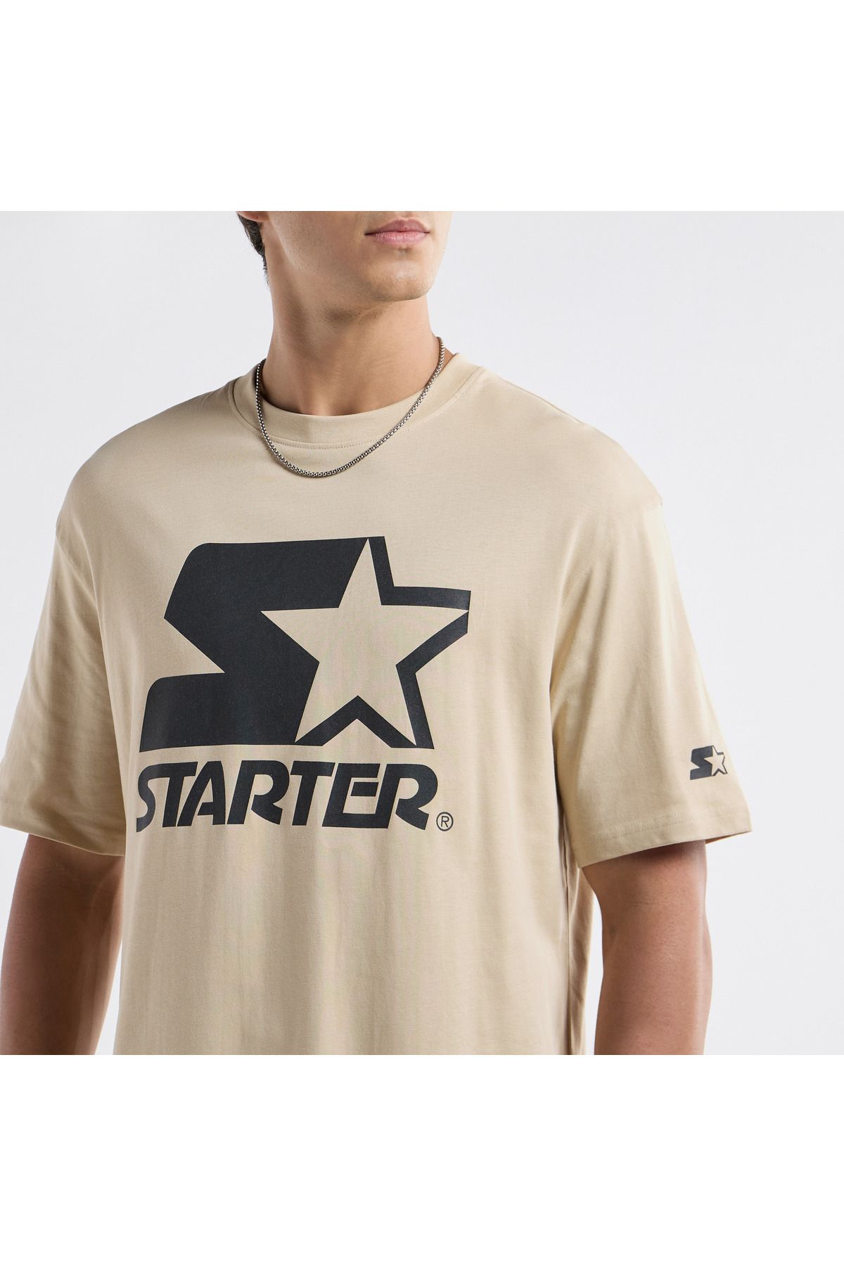 FAV-Starter Logo Print Crew Neck T-shirt with Short Sleeves 4