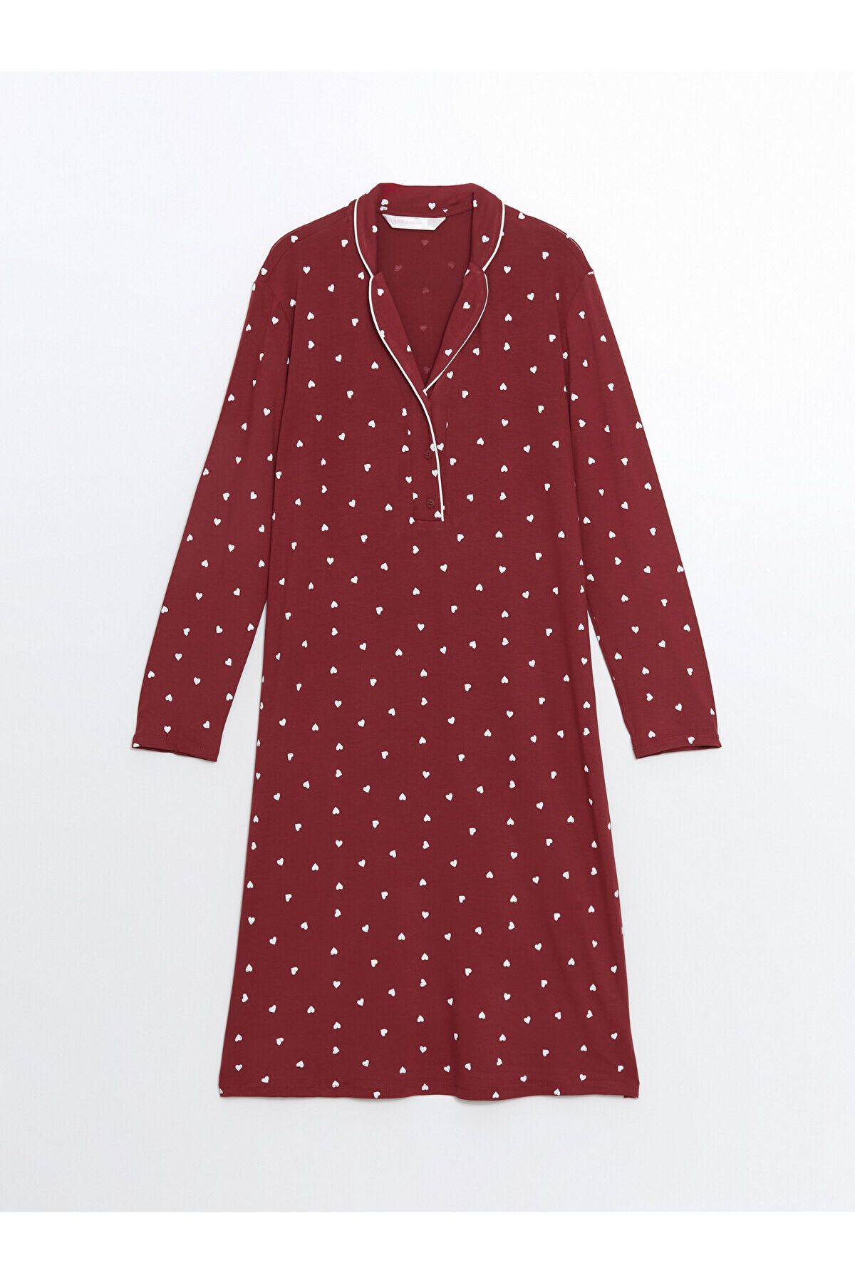 LC Waikiki-Shirt Collar Polka Dot Maternity Nightgown 3