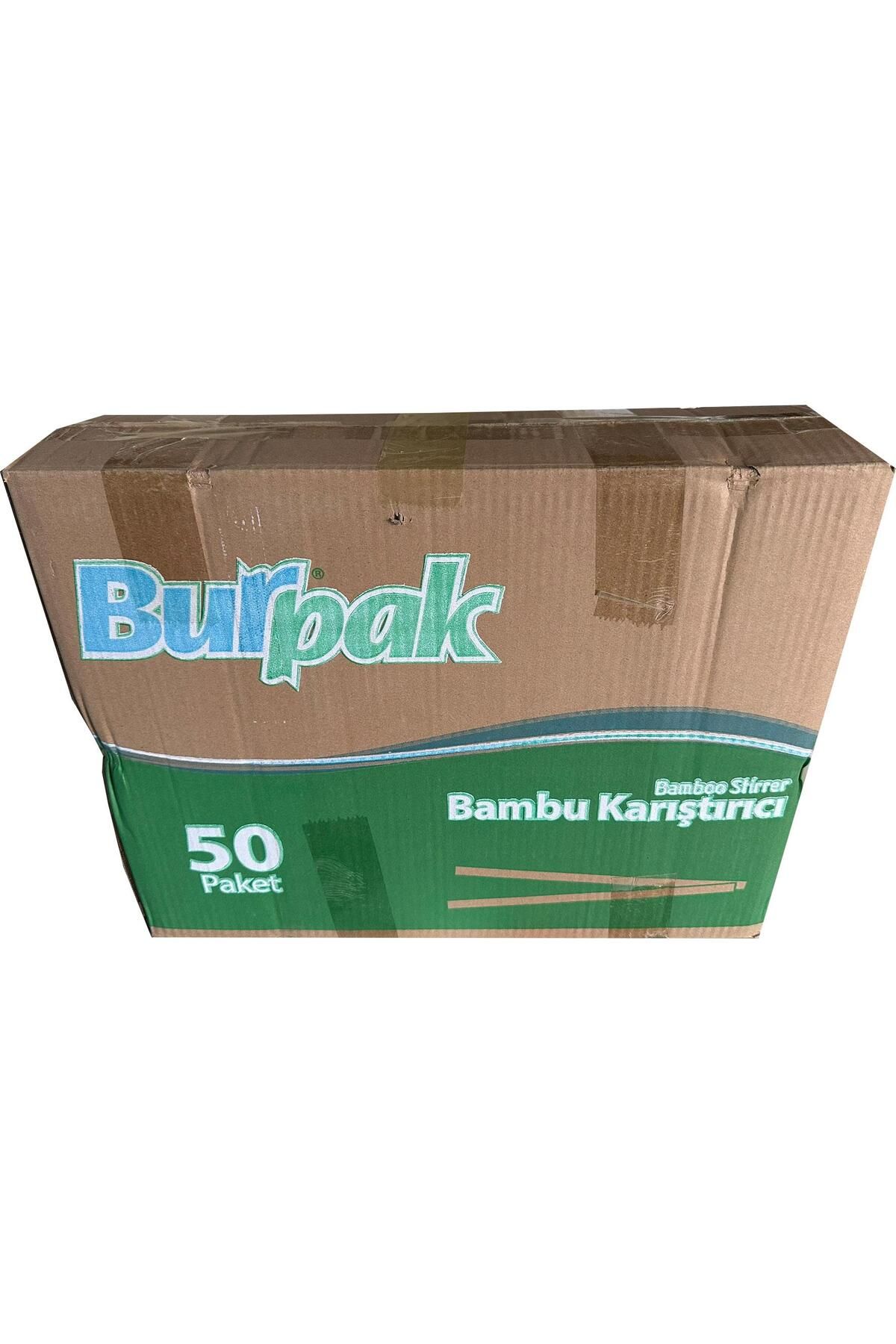 Burpak Tahta Ahşap Bambu Çay Kahve Karıştırıcı Çubuk Kaşık - 11 Cm. - 400 Adetlik 50 Paket - Koli