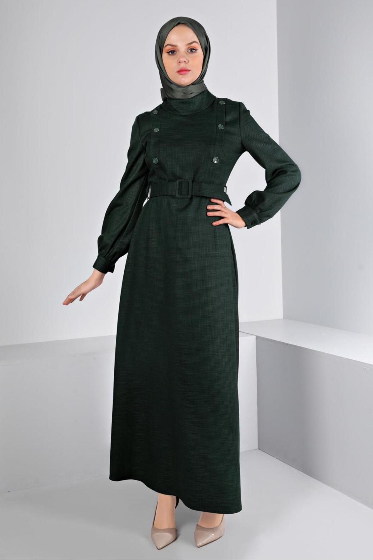 لباس کمربند دکمه ای 43439 Alvina