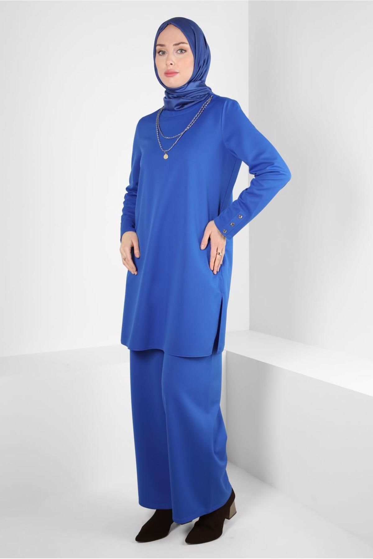 کت و شلوار با جزئیات زنجیر 44226 Alvina