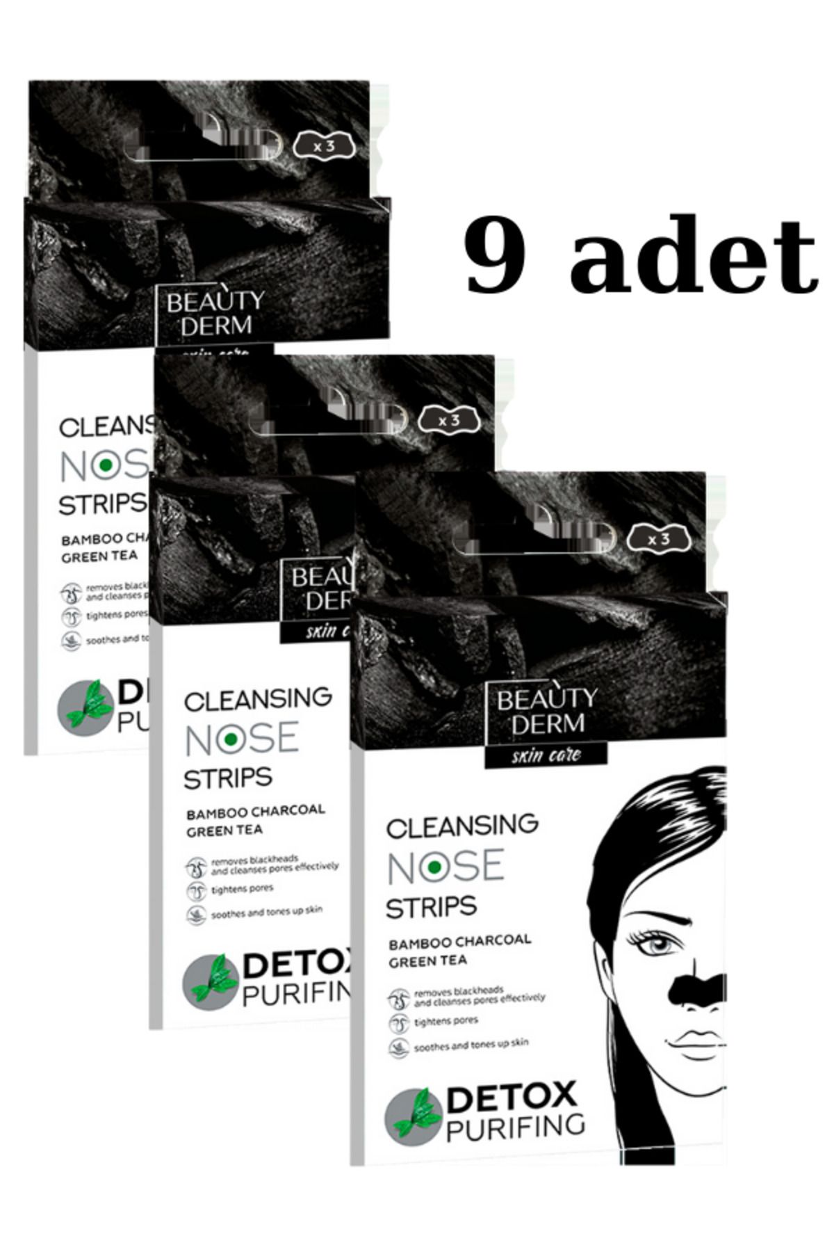 BEAUTY DERM Siyah Nokta Burun Bandı ve Gözenek Temizleyici 3 paket 9 adet