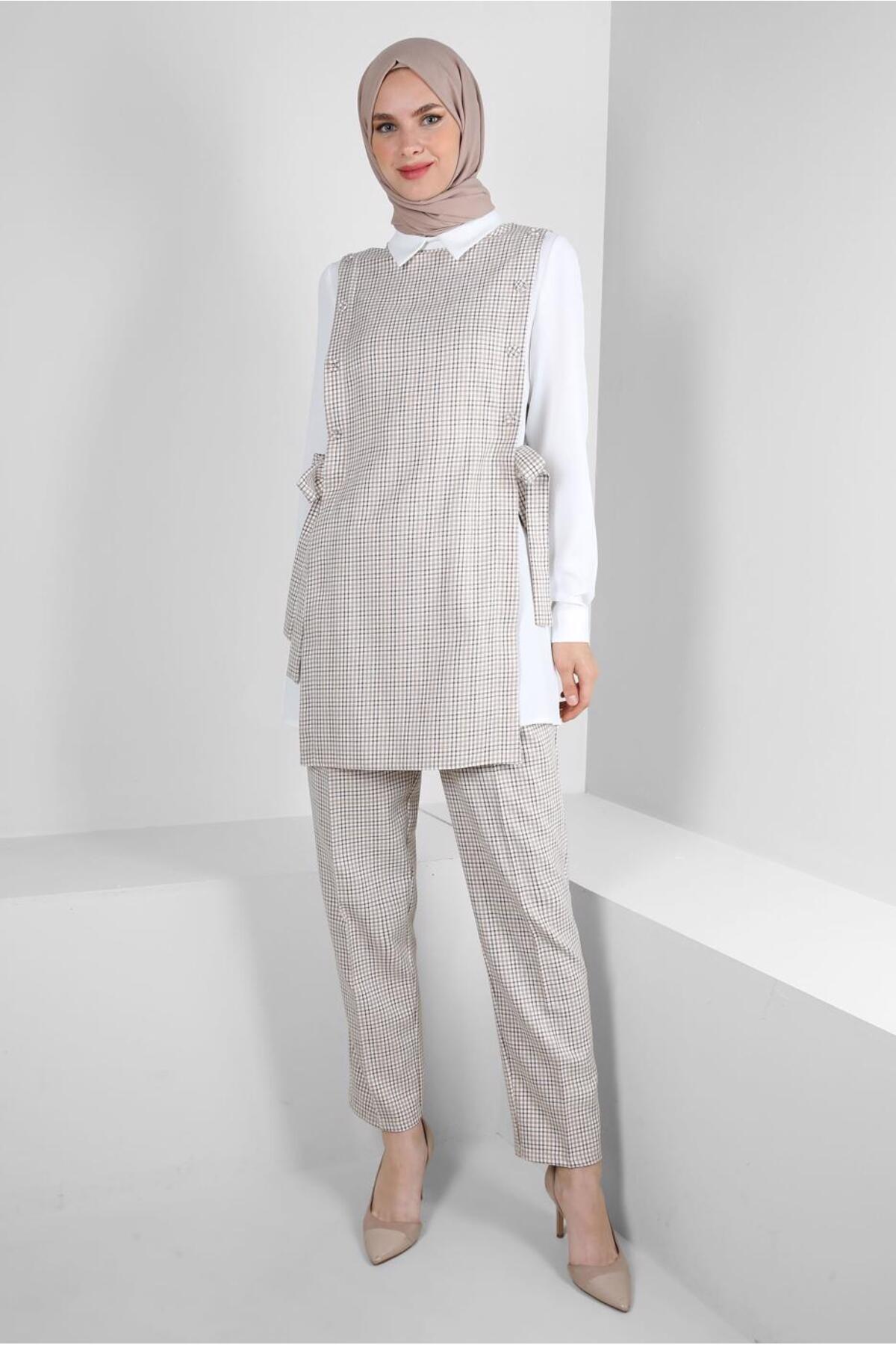 آلوینا کت و شلوار طرح دار Houndstooth مدل 43637 آلوینا کت و شلوار طرح دار Houndstooth مدل 43637