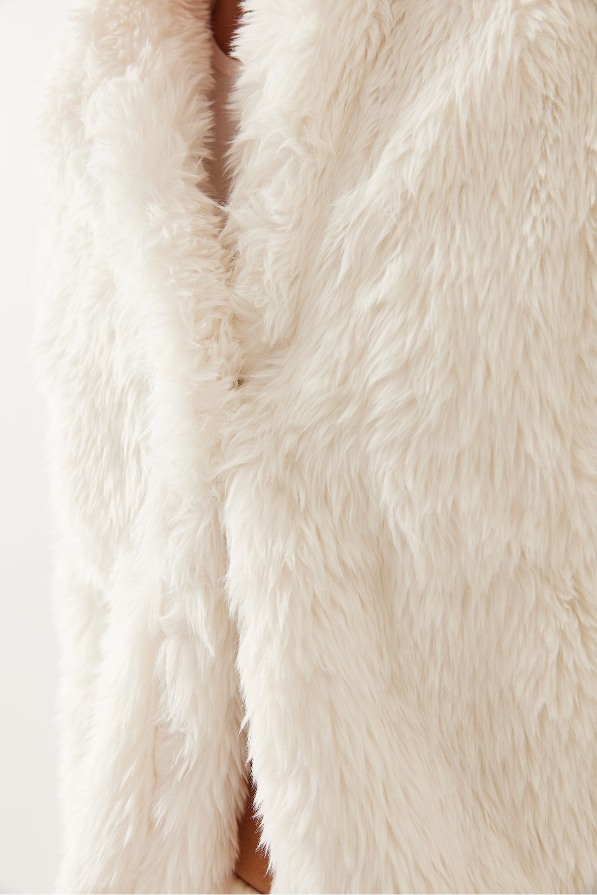 LUCCI Plush Faux Fur Coat with Shawl Collar 4