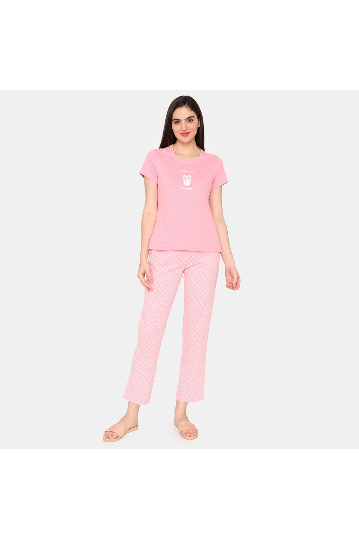 Zivame-Printed T-shirt and Pyjama Set 1