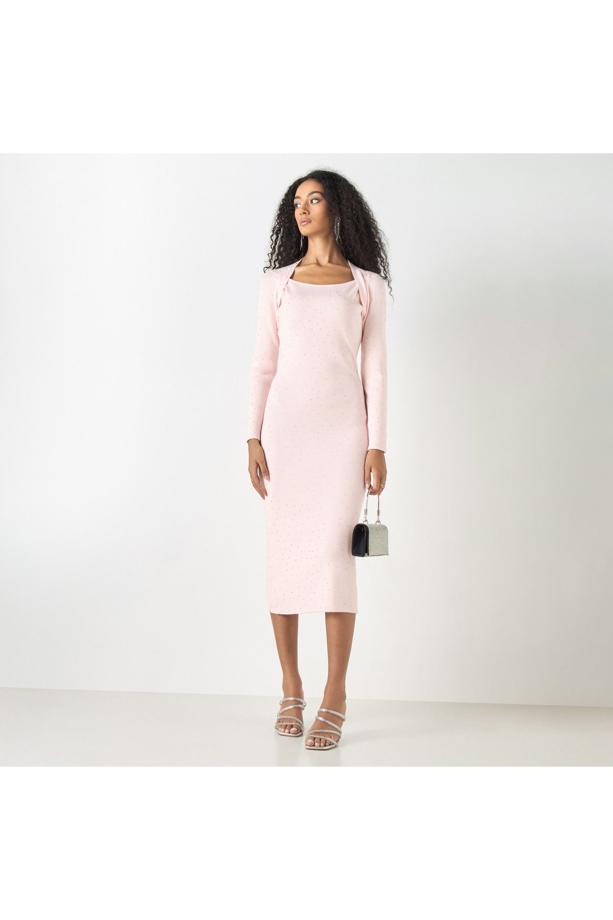 2Xtremz-Ribbed Bodycon Dress with Long Sleeves 2