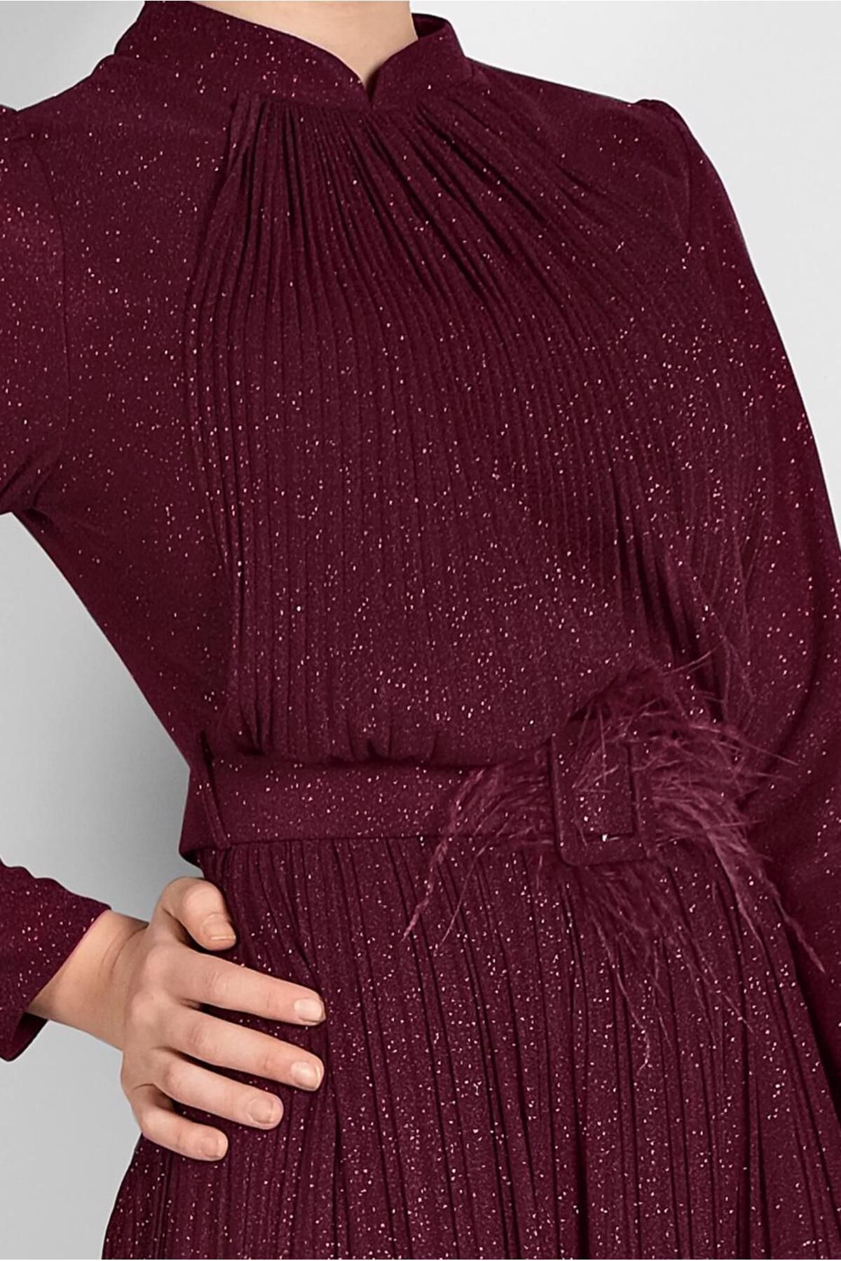 TRENDTESETTÜR-Rochie de seară plisată cu sclipici 2810 4