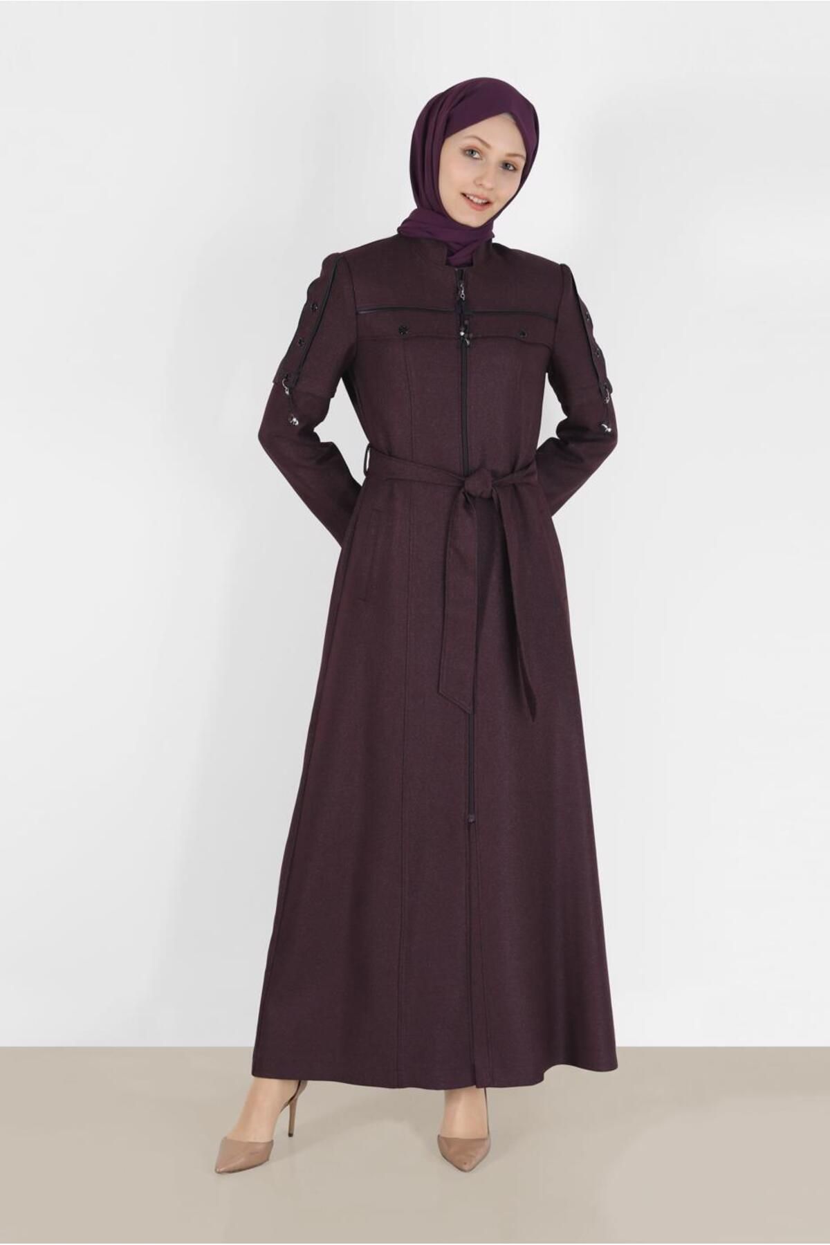 کت روکش کمربند دیتیل چشمی 10490 Alvina