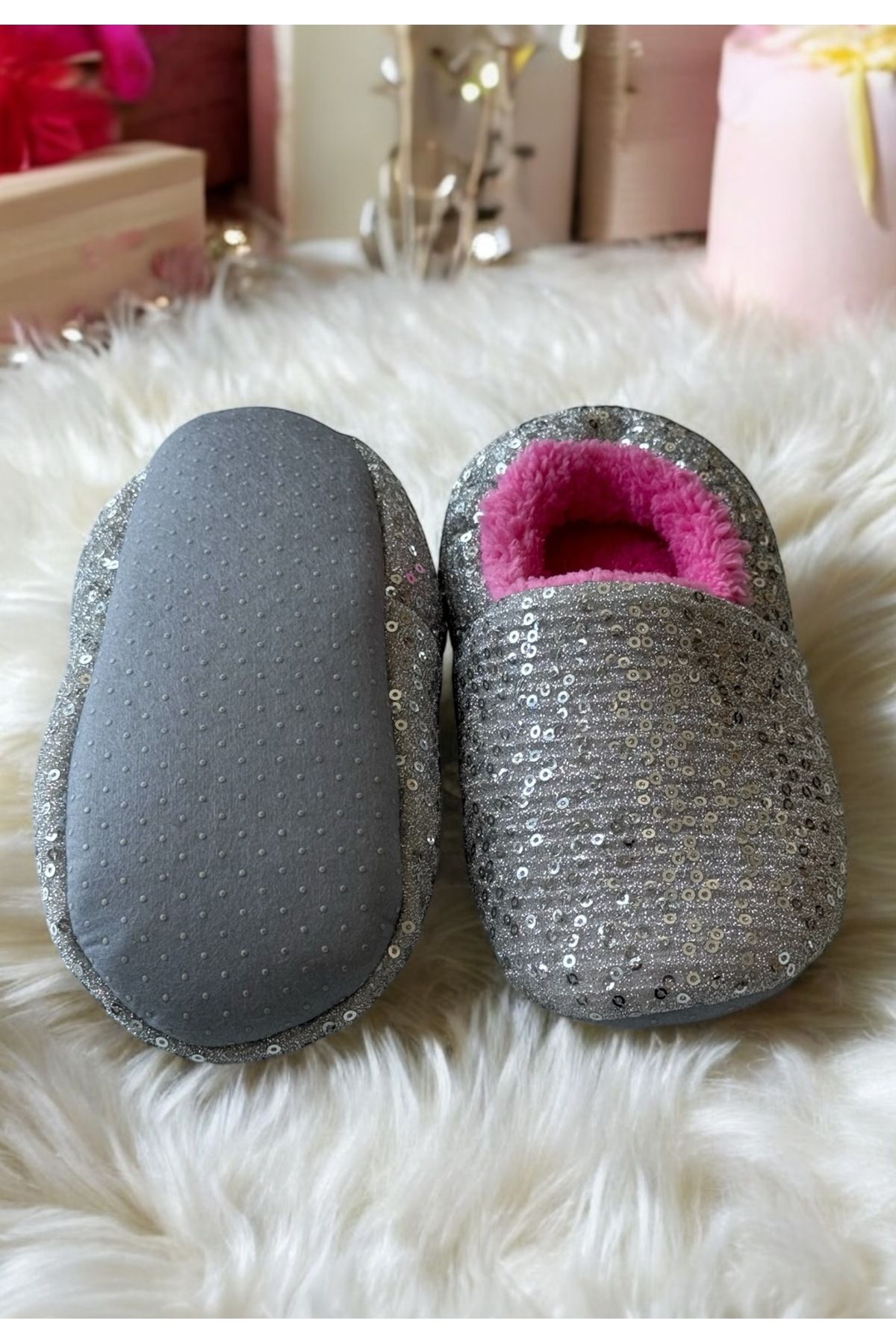 MEDESS-Wellsoft Sequined Bow Girls' Home Booties 4