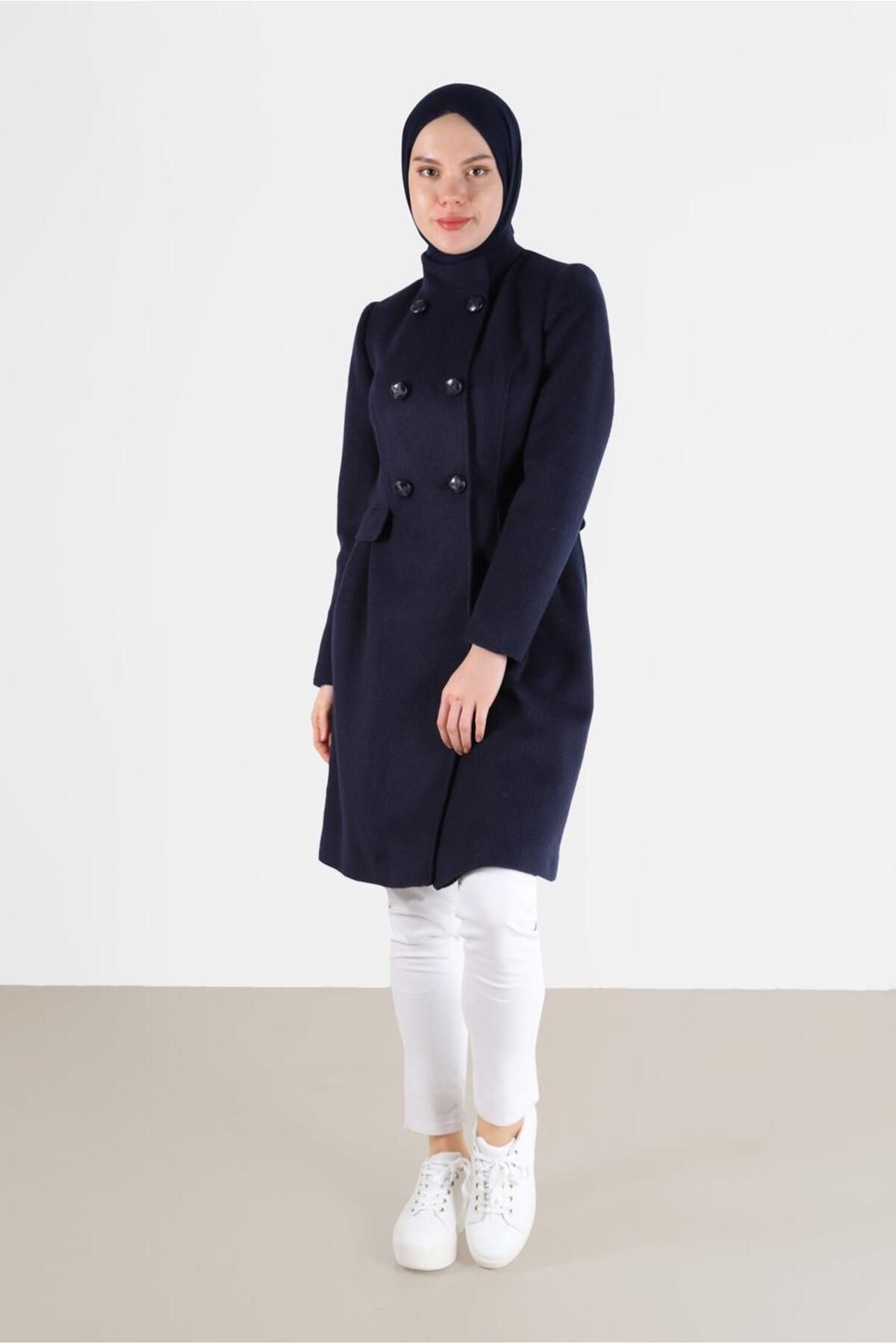 مانتو جیبی دکمه دار 90253 Alvina