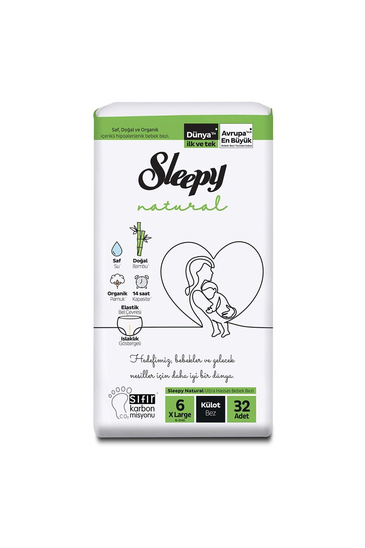 Sleepy Natural Kulot Bez 6 Beden XL 15-25 Kg 32'li