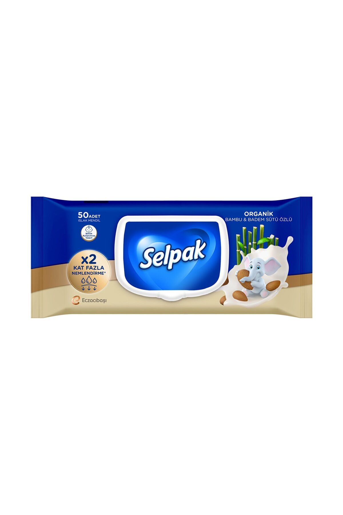 Selpak Organik Bambu & Badem Sütü Özlü Islak Mendil 50'li