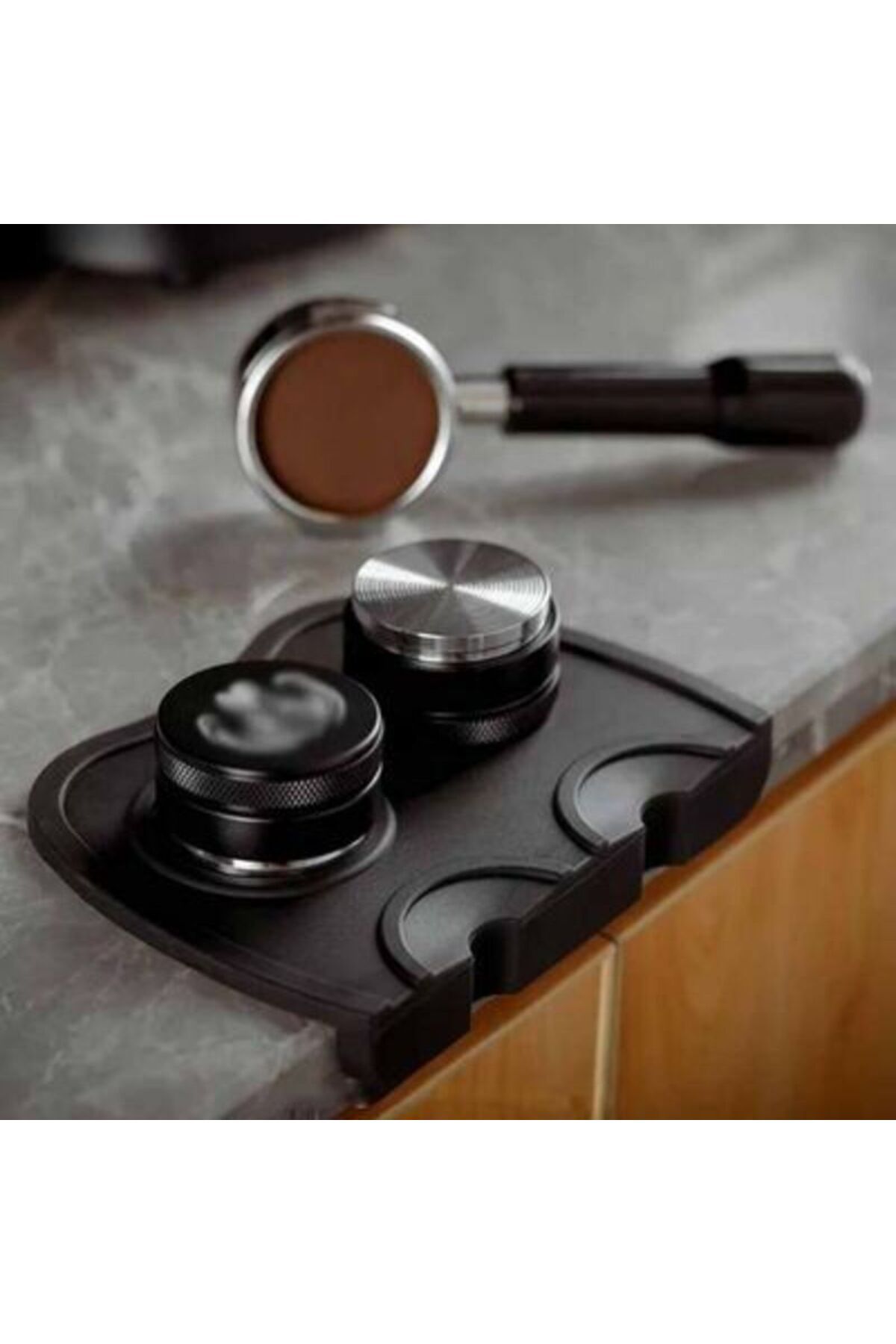 PİNHAN Cafe Bar Barista Ekipmanları Kahve Espresso Tamper Temper Tamping Mat Düz Taban Silikon (TMMT-İKİLİ)