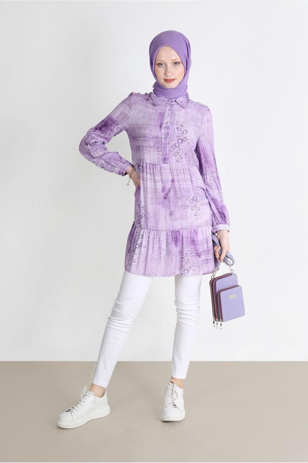 تونیک گلدار طرح باتیک 42666 Alvina