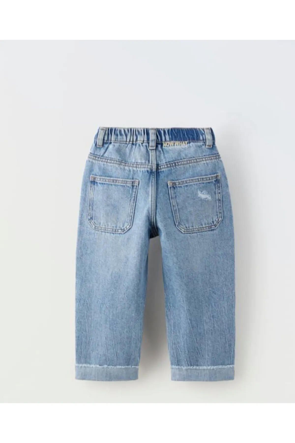 ZARİNA-Ripped Detail Jean Denim Jeans 2