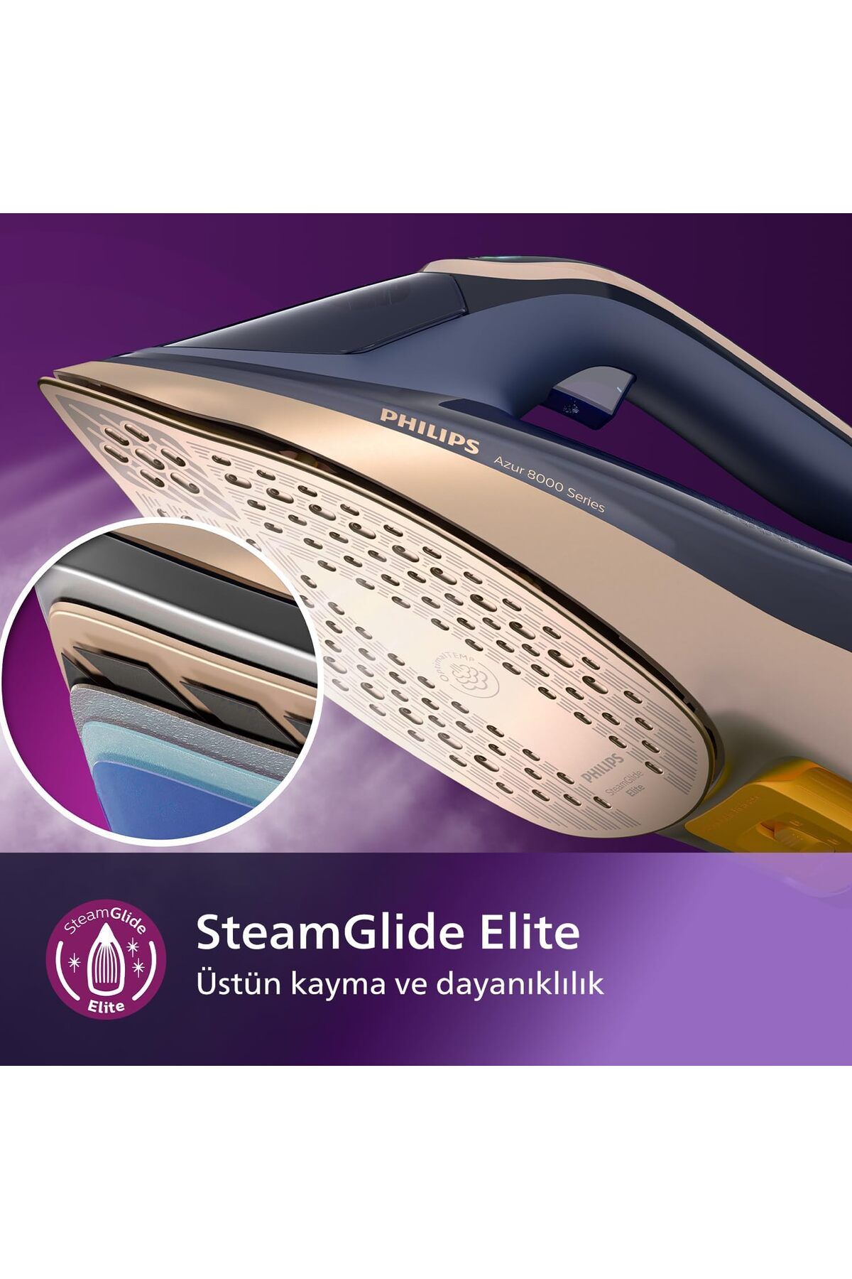 Philips SteamGlide  Buharlı Ütü 260g T,Buhar, 3000 W, OptimalTEMP Teknolojisi,