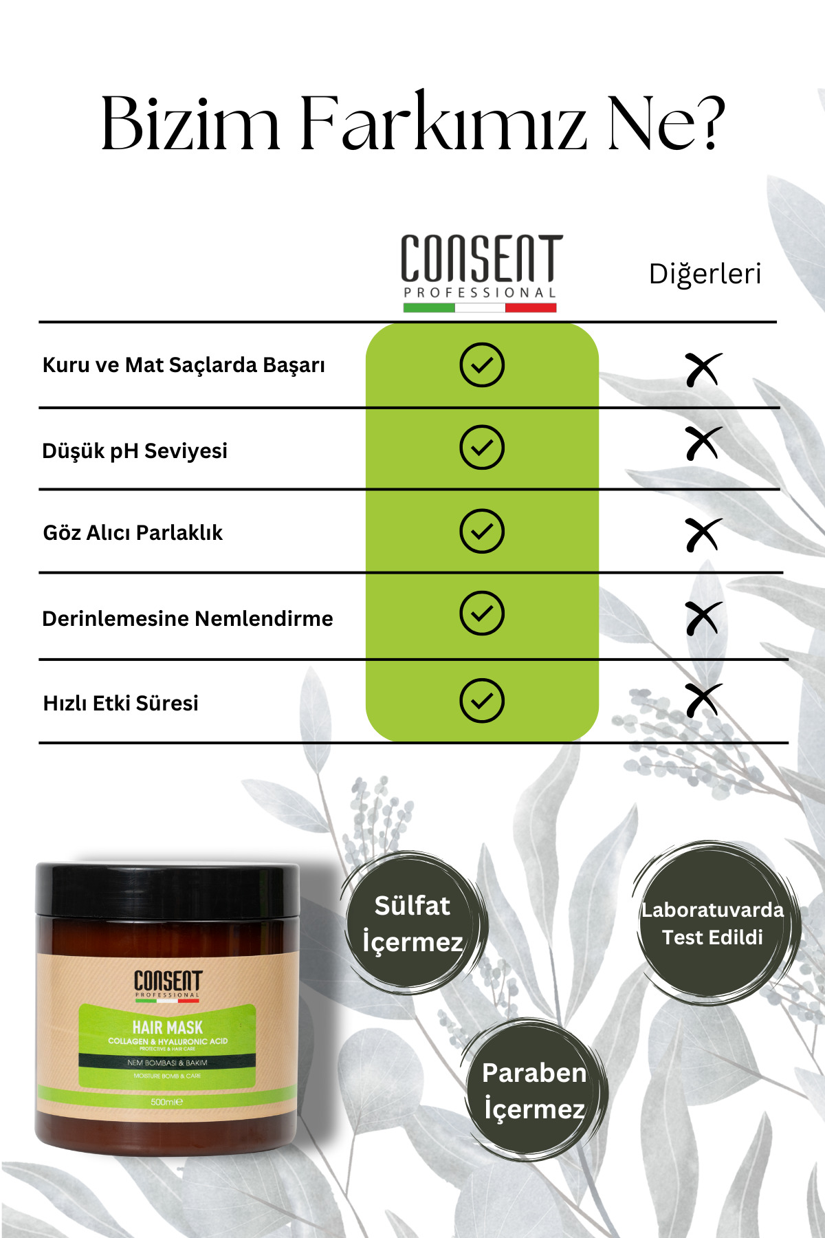 Kolajen & Hyaluronik Asit Saç Maskesi 500ml – Yoğun Nemlendirici, Onarıcı & Parlaklık Veren Bakım — 523512132 — تصویر 4 از 8