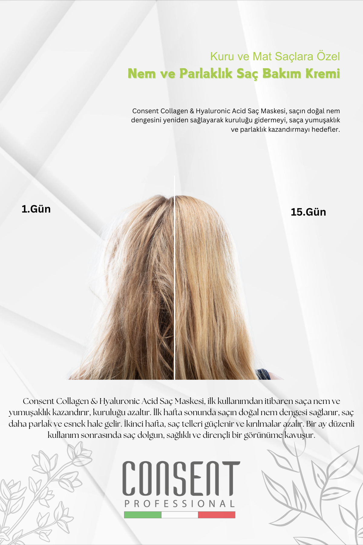 Kolajen & Hyaluronik Asit Saç Maskesi 500ml – Yoğun Nemlendirici, Onarıcı & Parlaklık Veren Bakım — 523512132 — تصویر 5 از 8