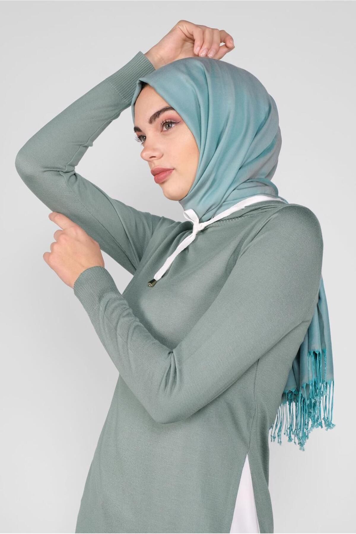 تونیک بافتنی کلاه دار پیراهن 41060 Alvina