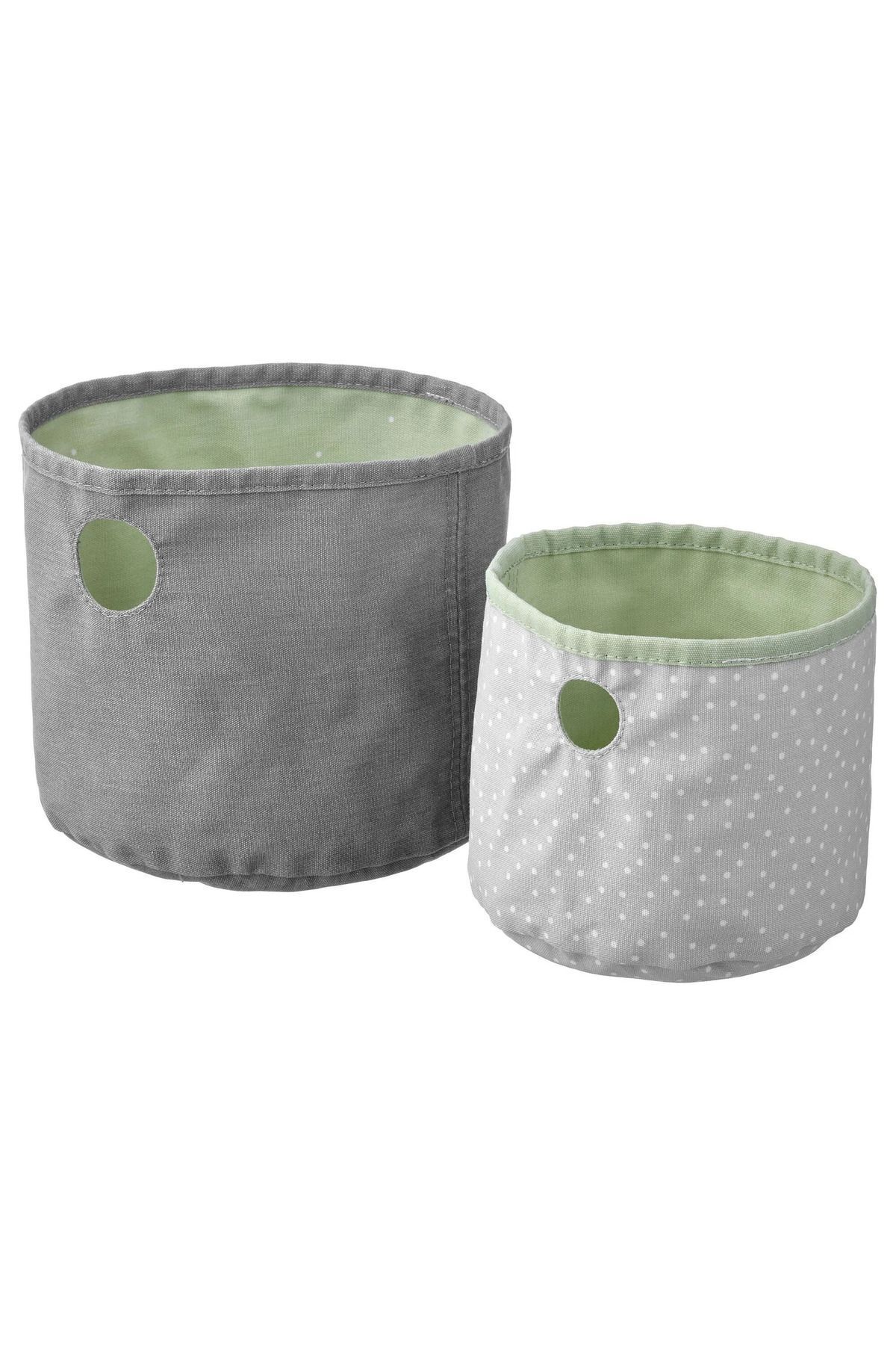 IKEA LEN yeşil-açık gri kutu seti 2 parça